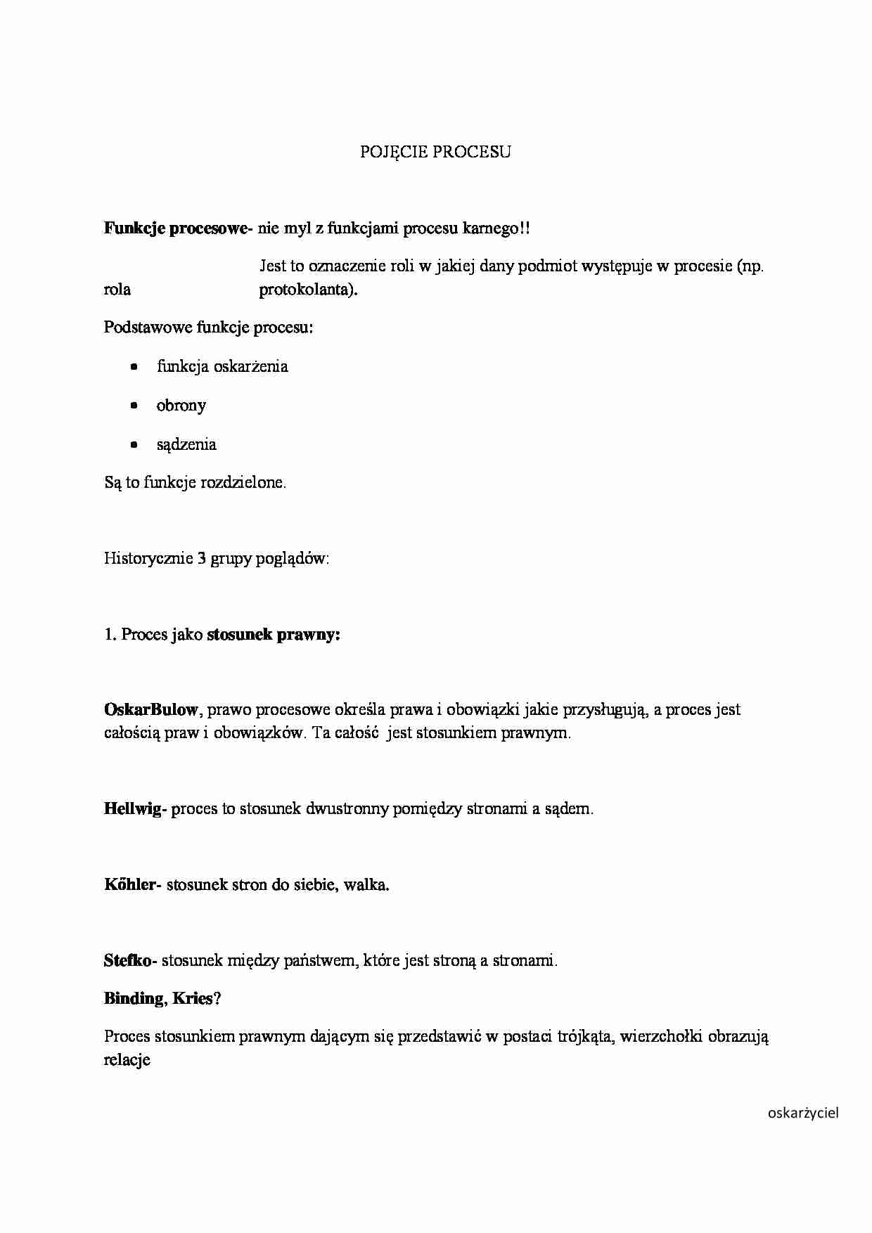 Pojęcie procesu-opracowanie, V sem - strona 1