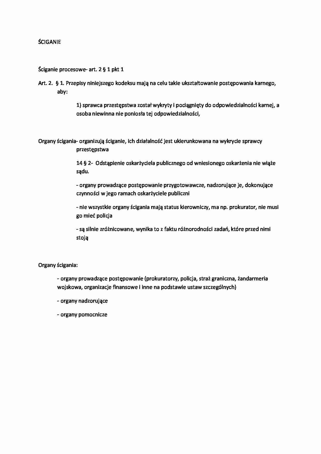 Ściganie-opracowanie, V sem - strona 1