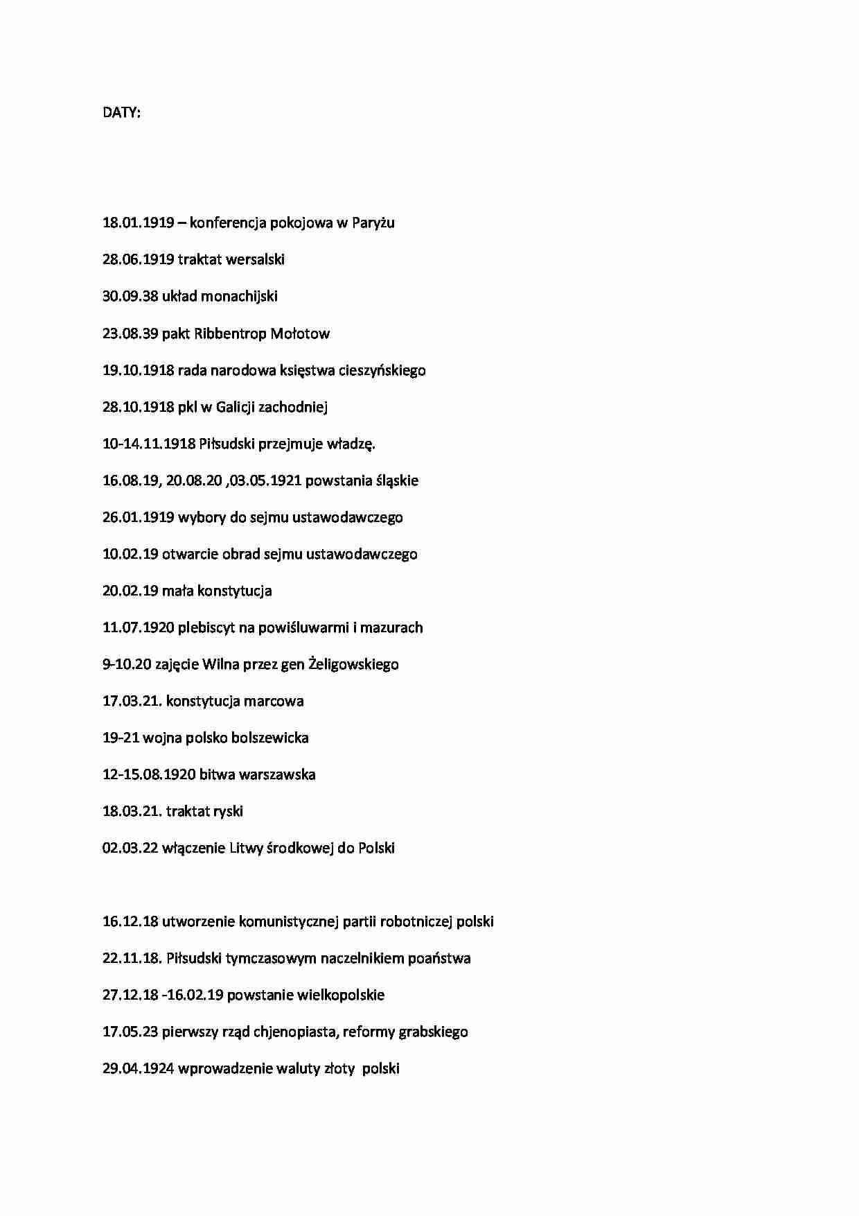 Daty-opracowanie, II sem - strona 1