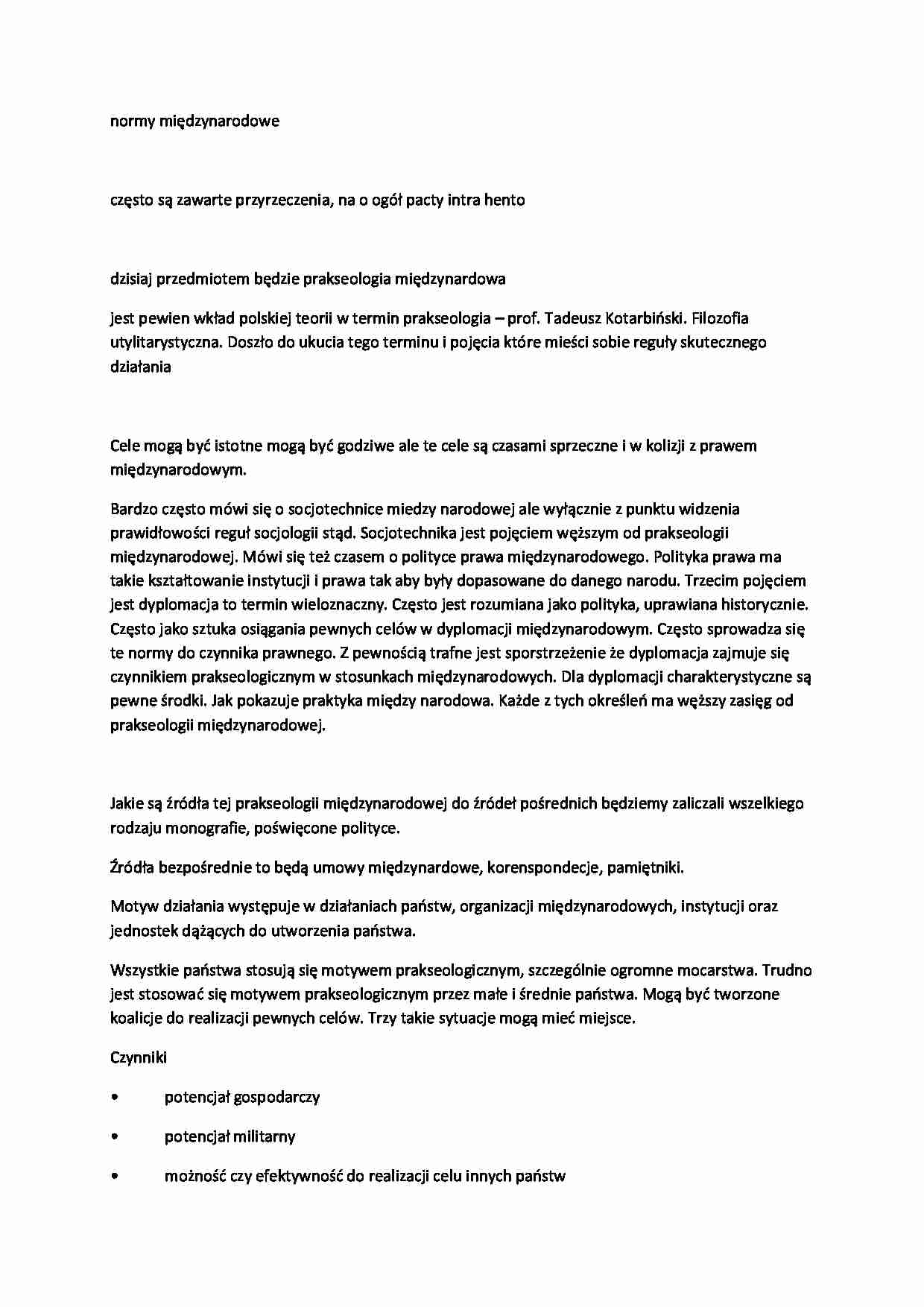 Normy międzynarodowe-opracowanie, V sem - strona 1