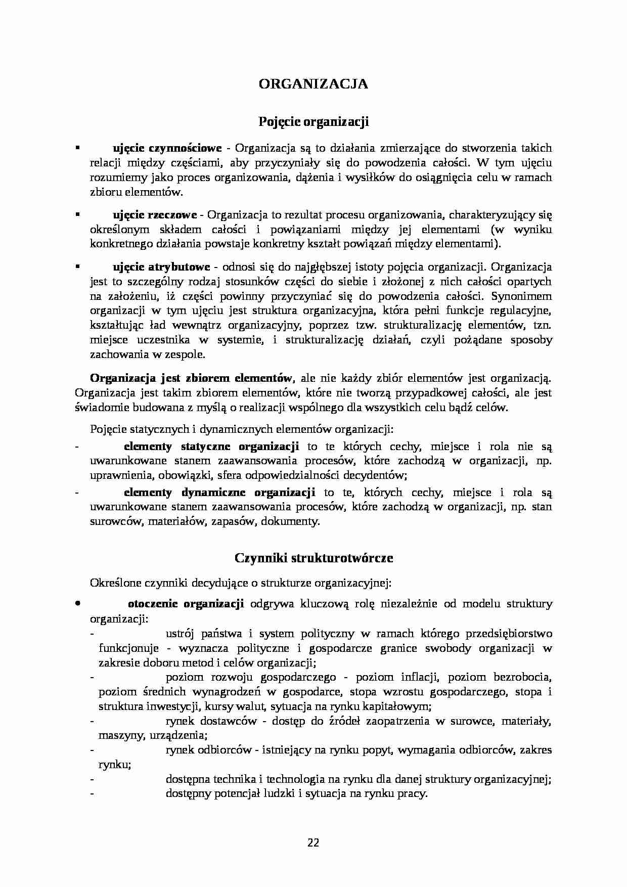Wykład - pojęcie organizacji - strona 1