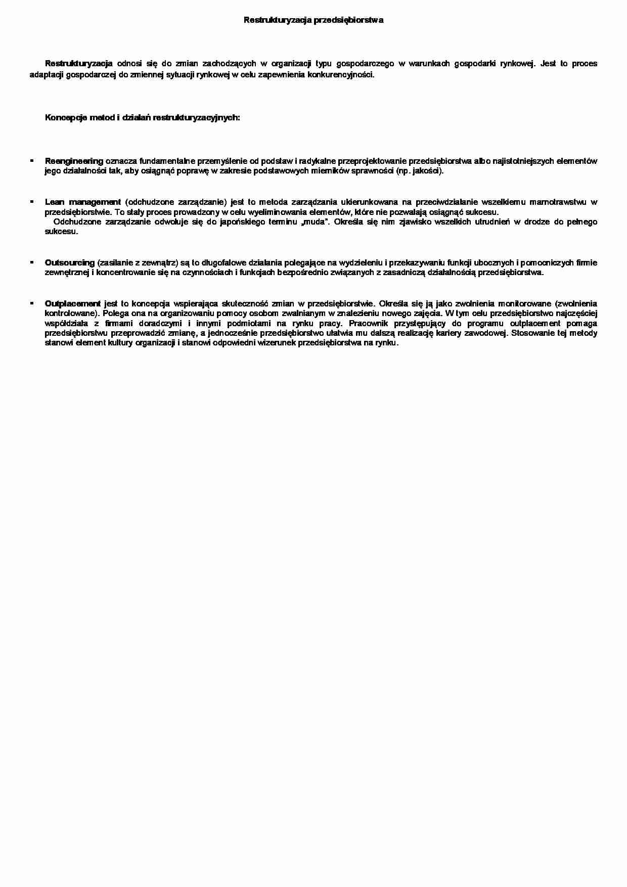 Wykład - restrukturyzacja - strona 1