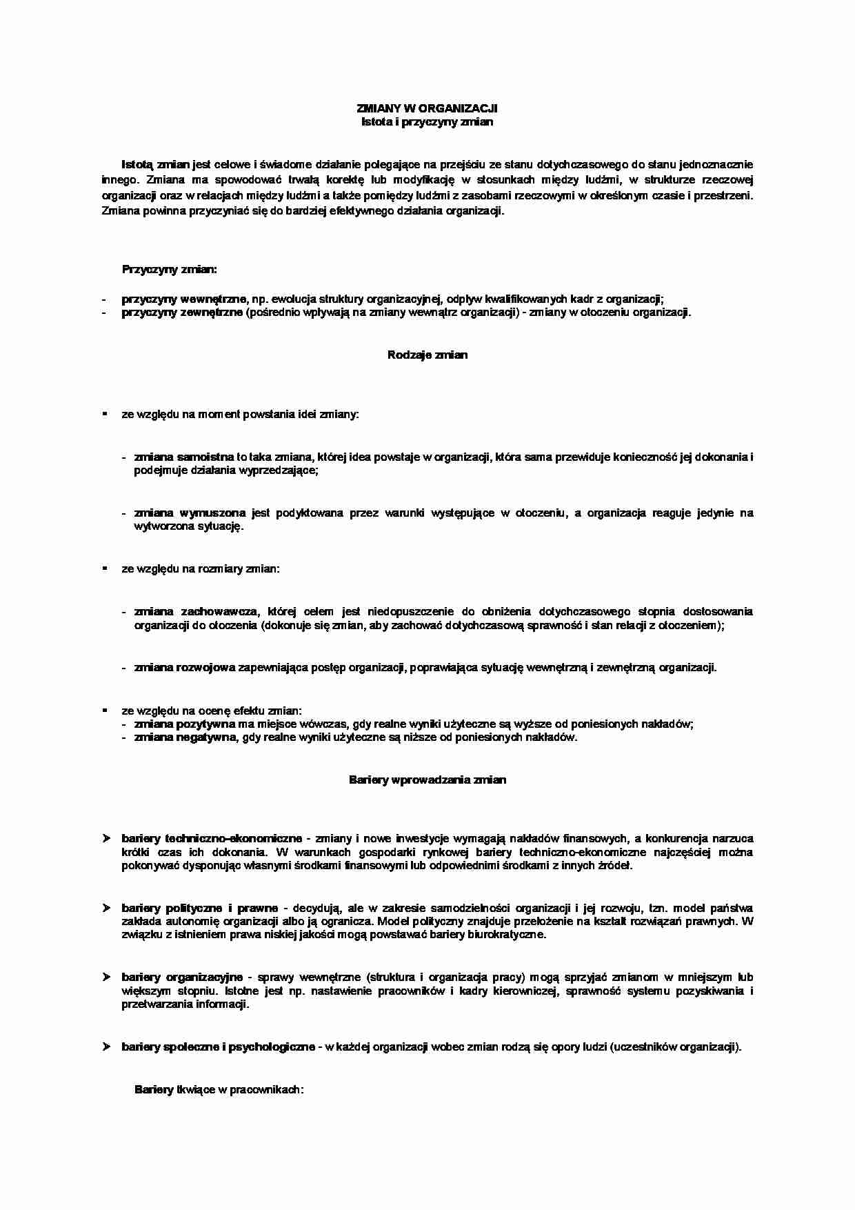Wykład - zmiany w organizacji - strona 1