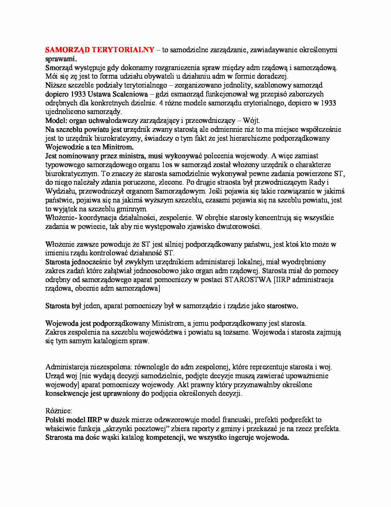 Wykład - samorząd terytorialny - strona 1