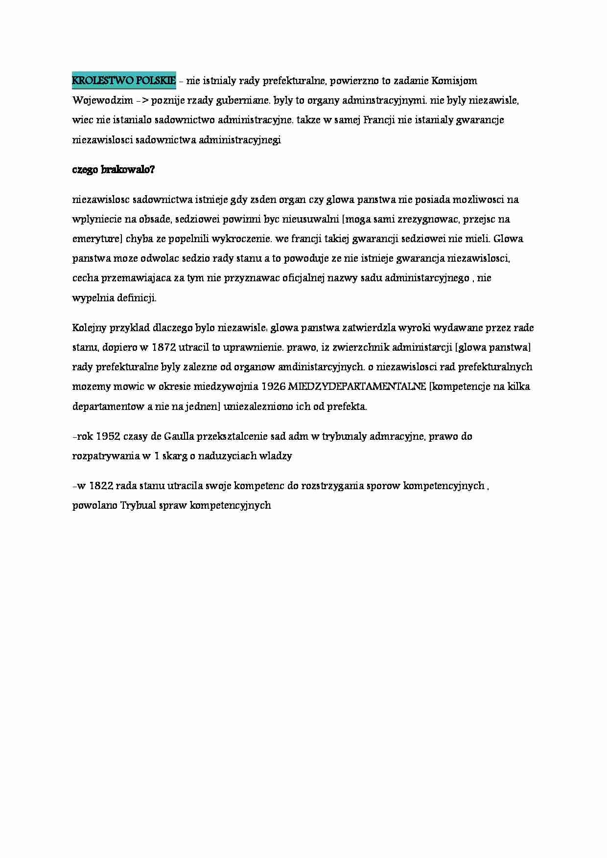 Wykład - sądownictwo królestwo polskie - strona 1