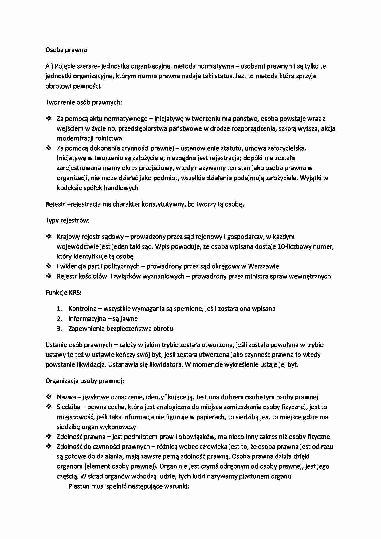 Wykład - osoba prawna (I sem) - strona 1