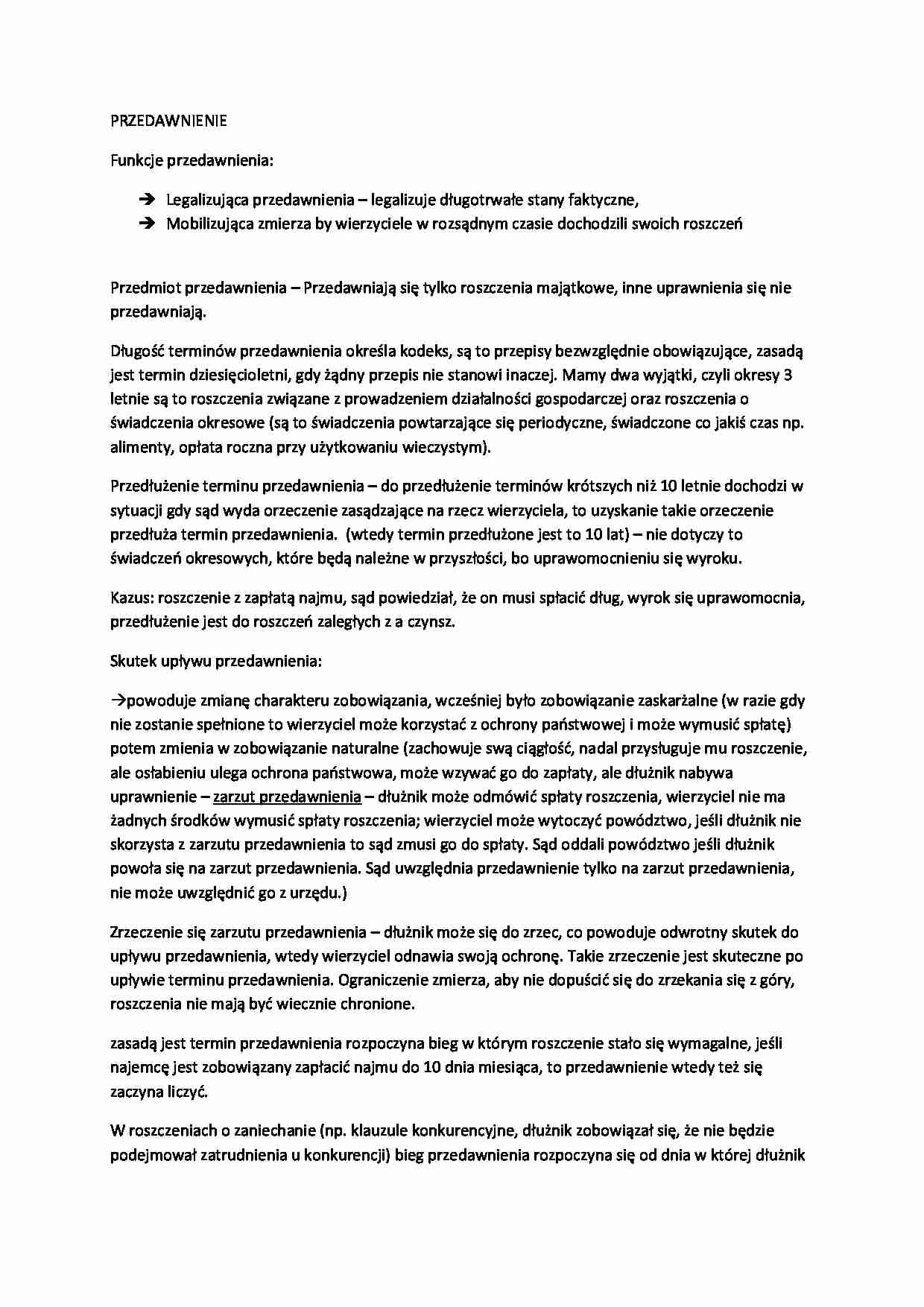 Wykład - przedawnienie (I sem) - strona 1