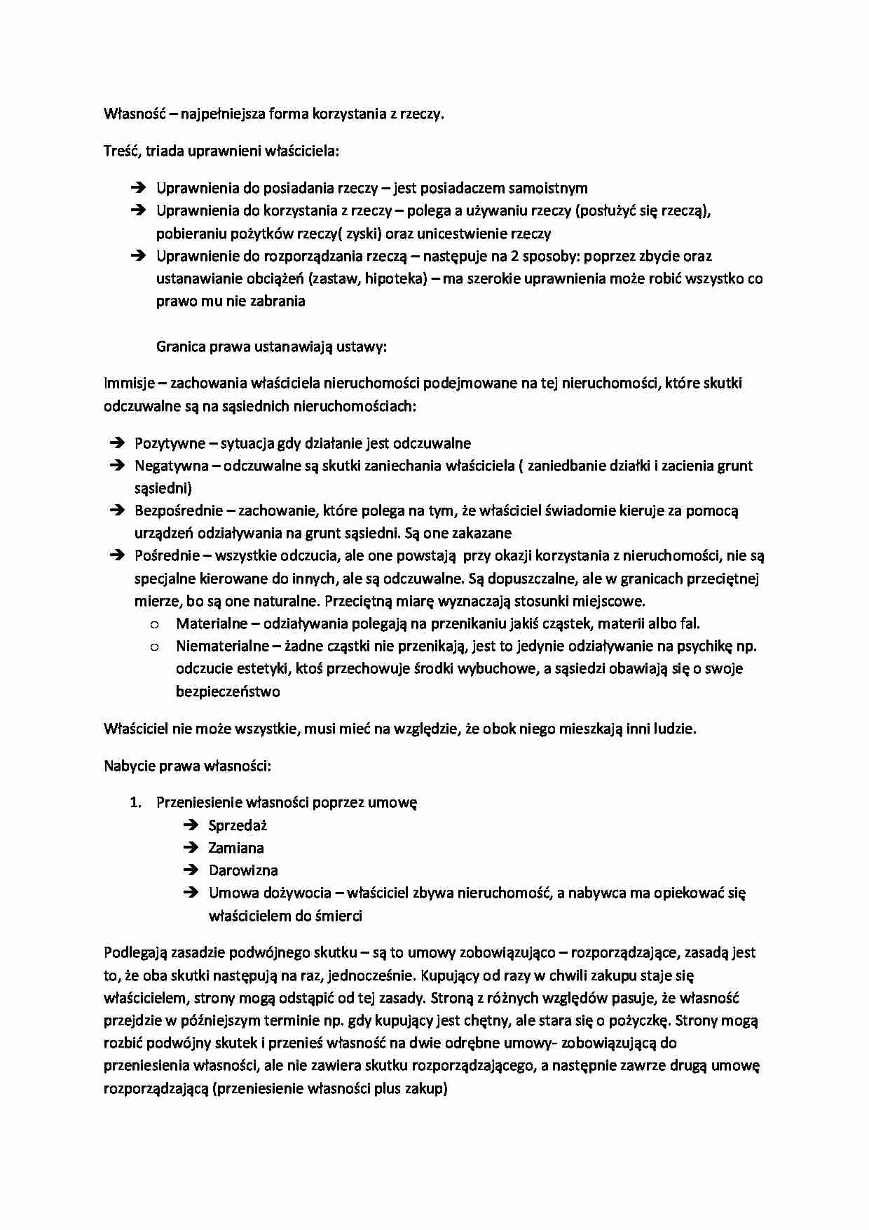 Wykład - własność (I sem) - strona 1