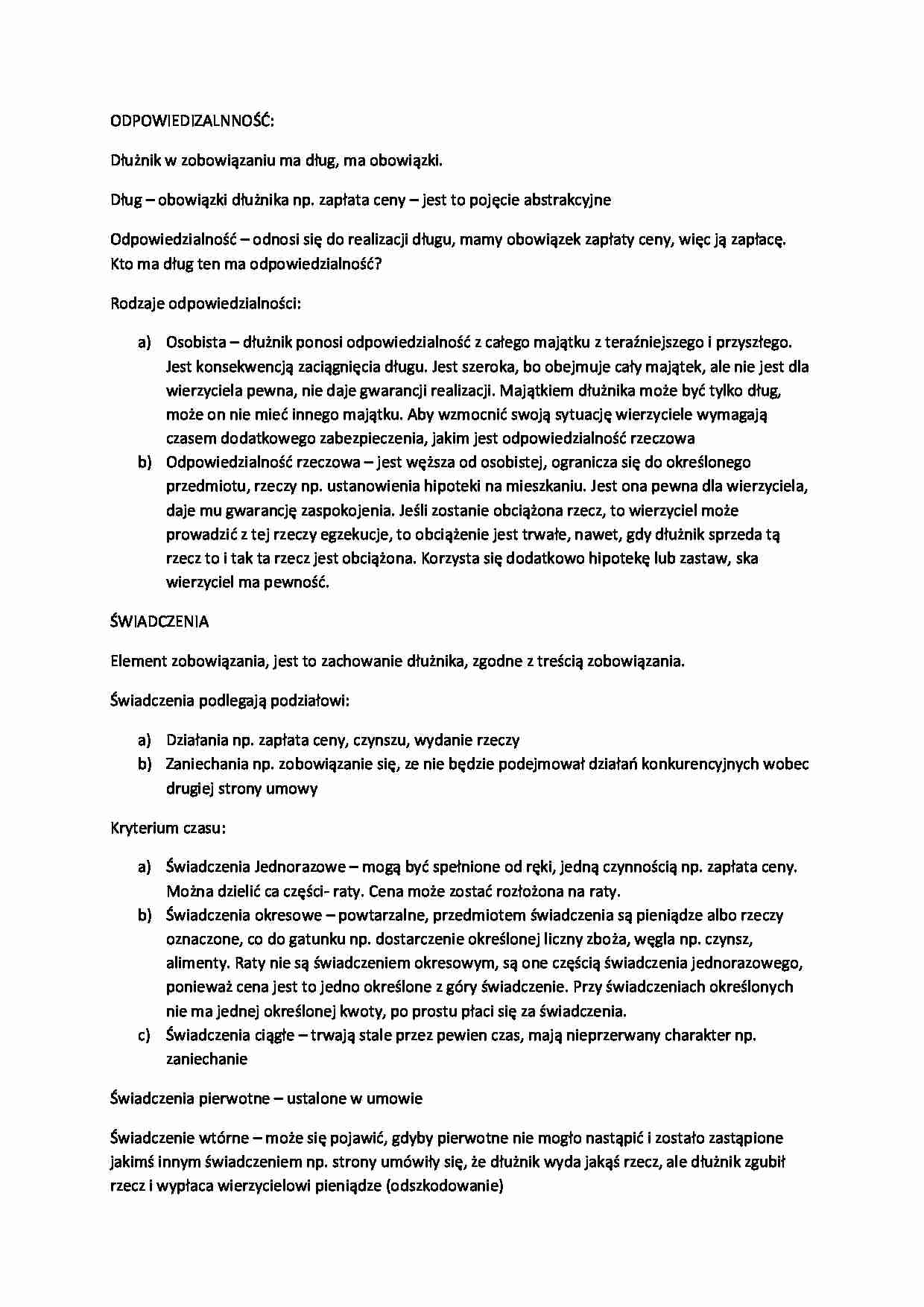 Wykład - zobowiązania (I sem) - strona 1