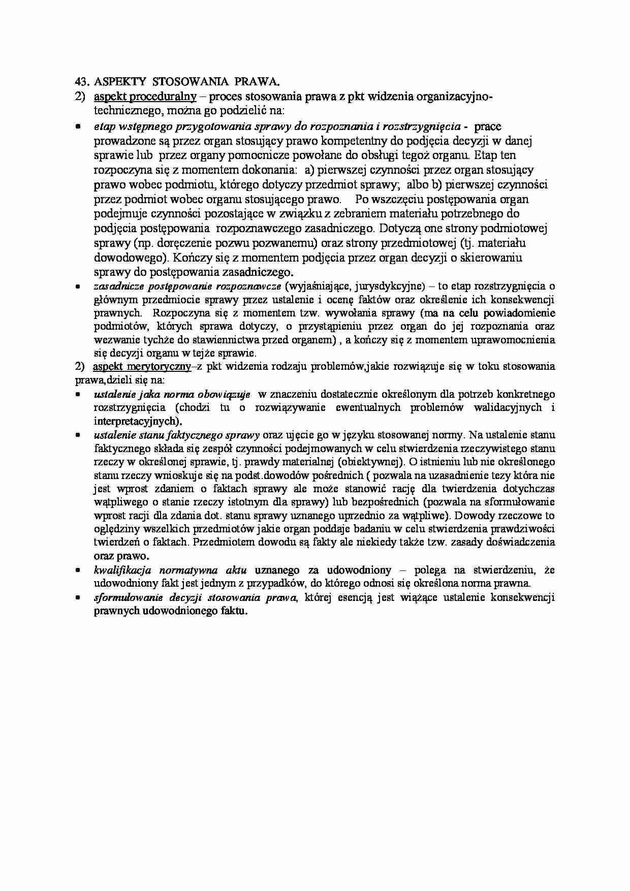 Wykład - aspekty stosunku prawnego - strona 1