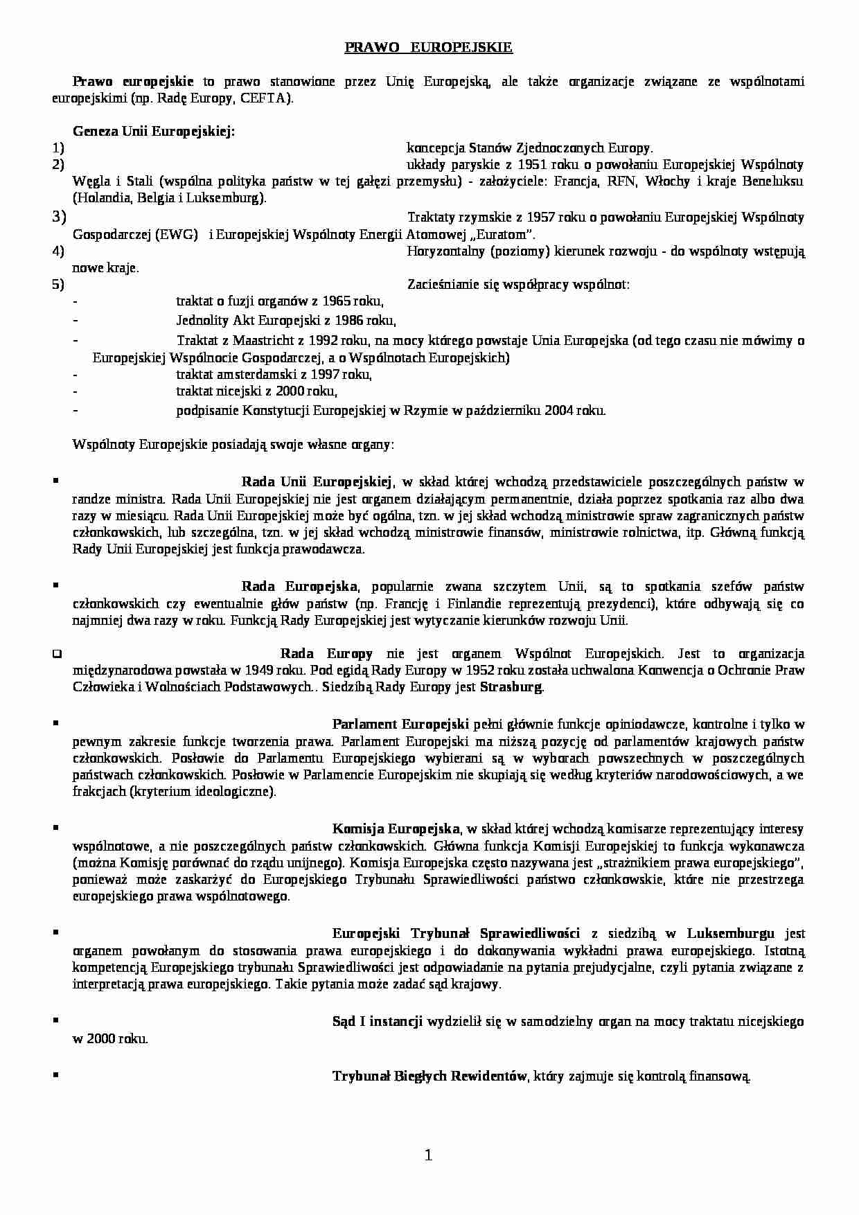 Wykład - prawo europejskie - strona 1
