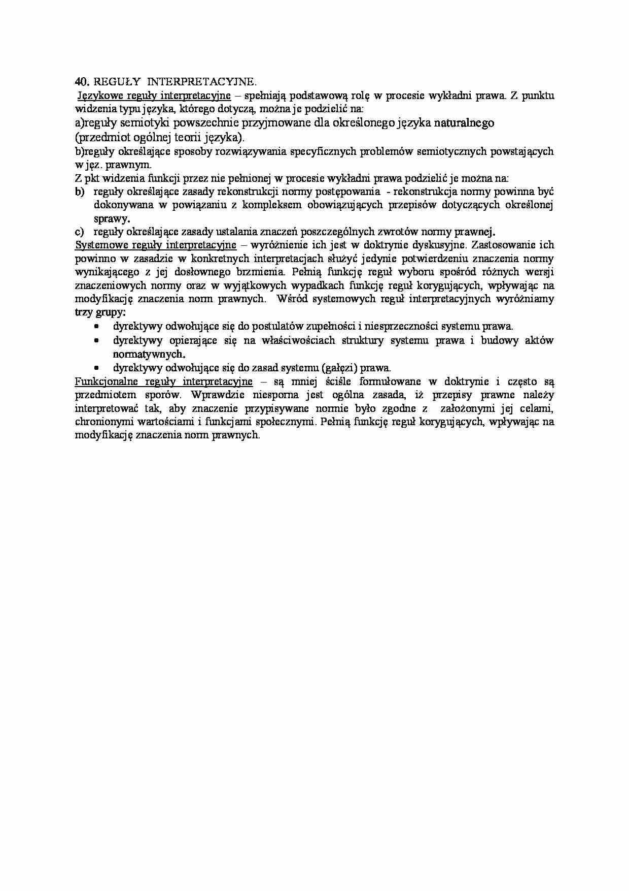 Wykład - reguły interpretacyjne - strona 1