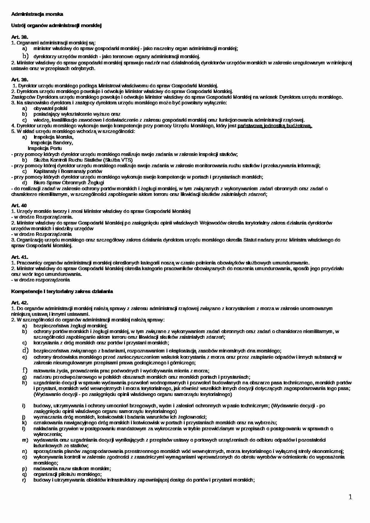 Administracja morska - wykład - strona 1