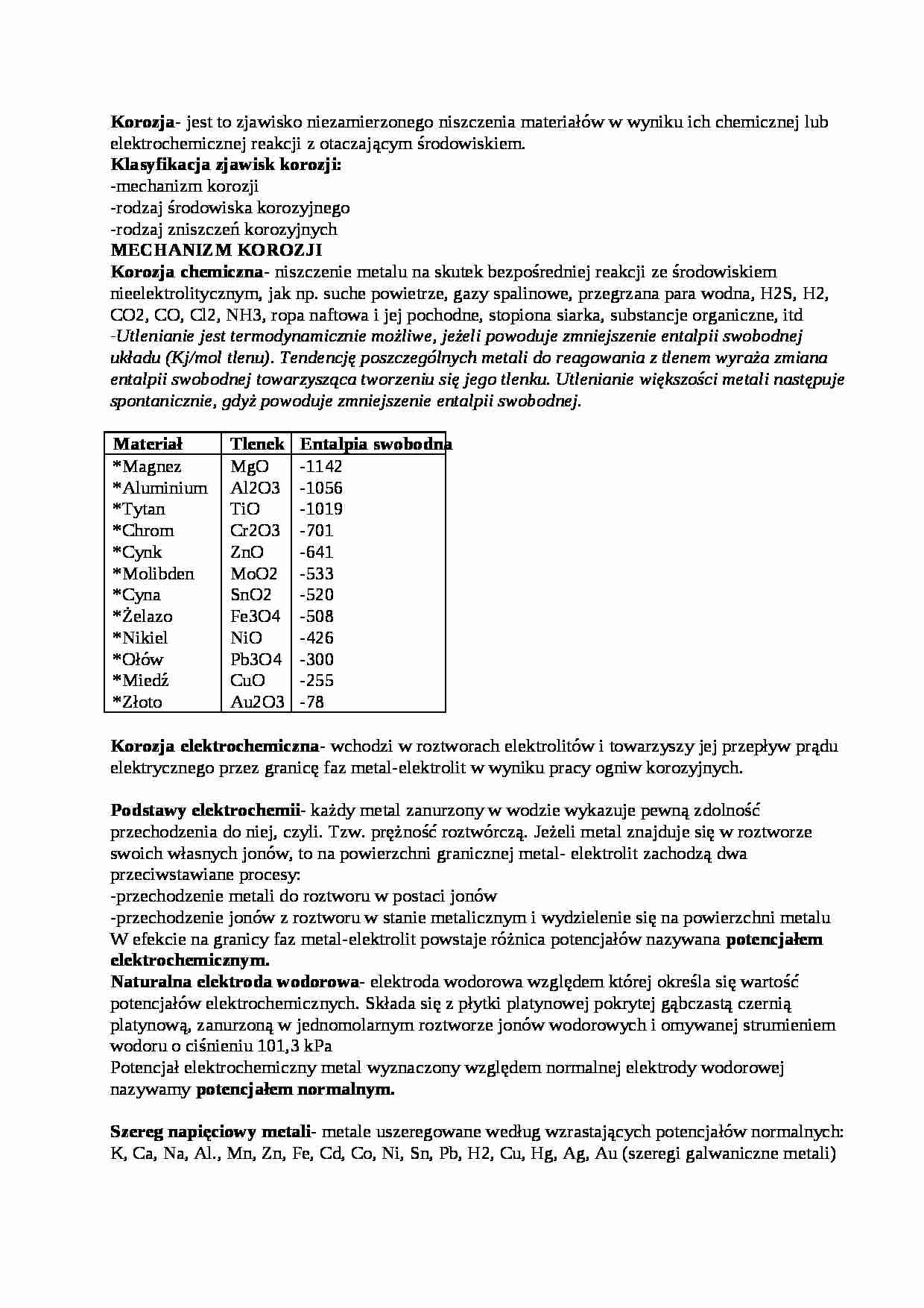 korozja (wykład 9) sem IV - strona 1