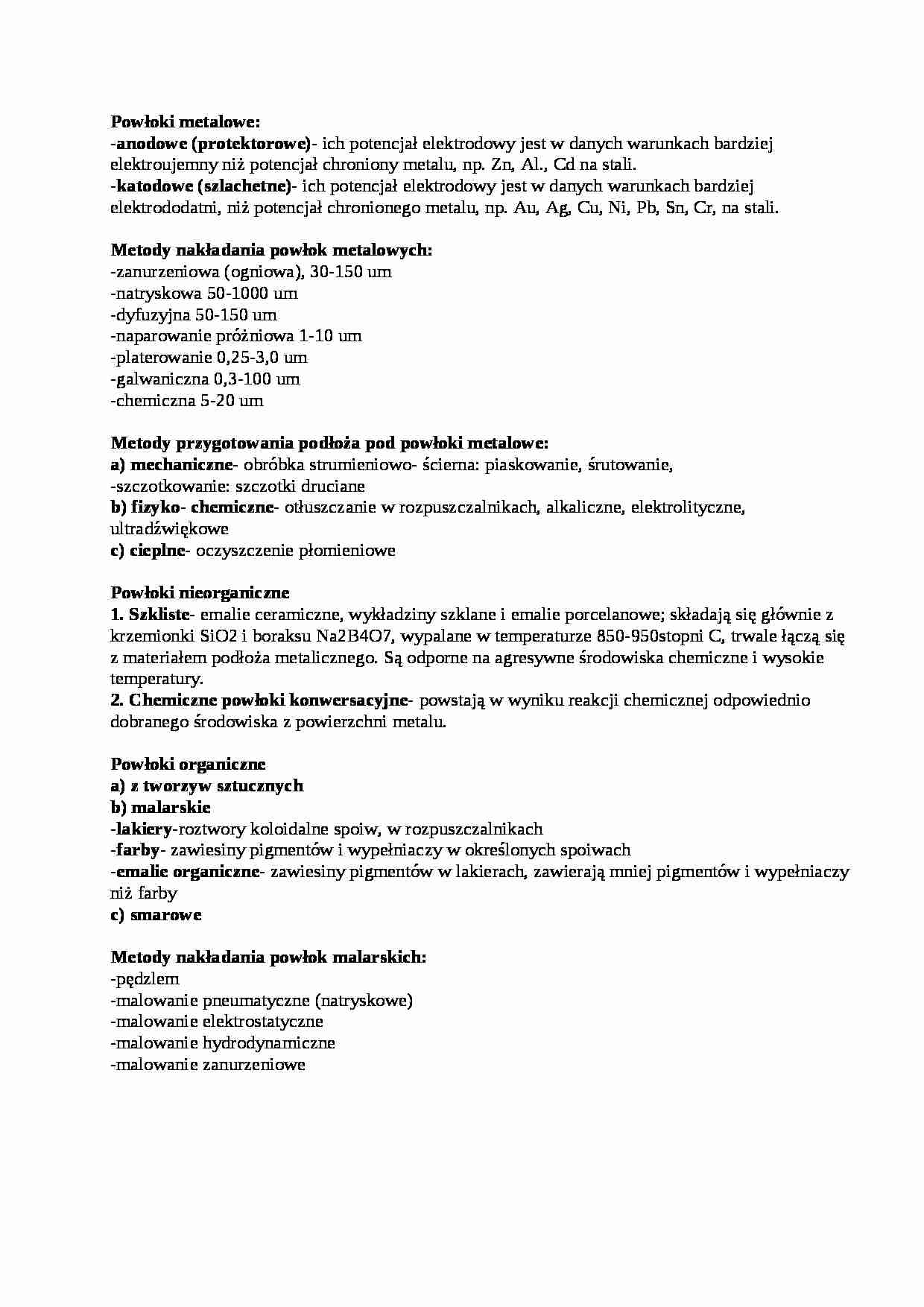 powłoki (wykład 10) sem IV - strona 1