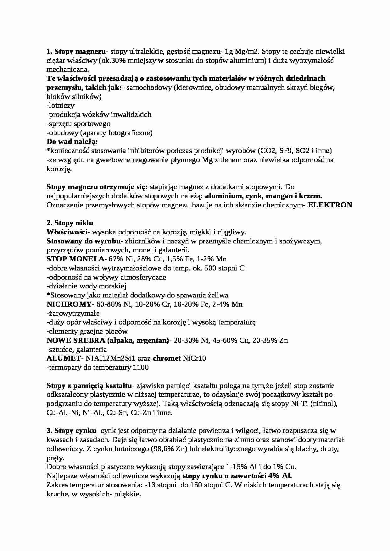 stopy (wykład 8) sem IV - strona 1