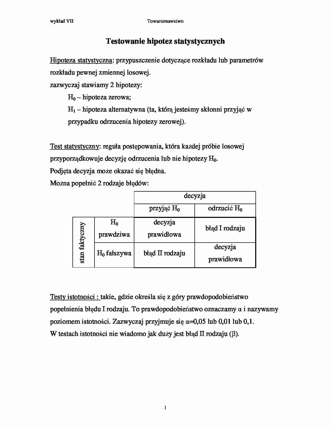 testowanie hipotez statystycznych (sem. IV) (5) - strona 1