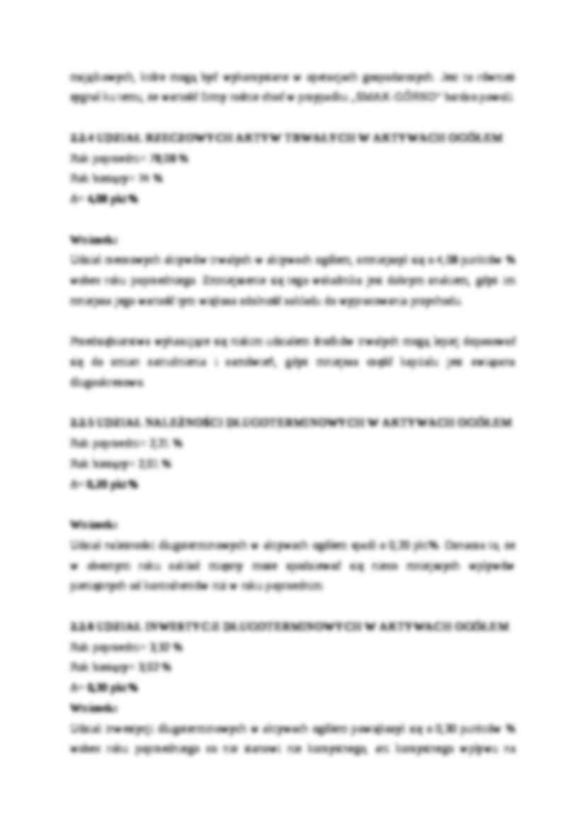 Sprawozdanie finansowe 'SMAK GÓRNO'- analiza pionowa bilansu - strona 2