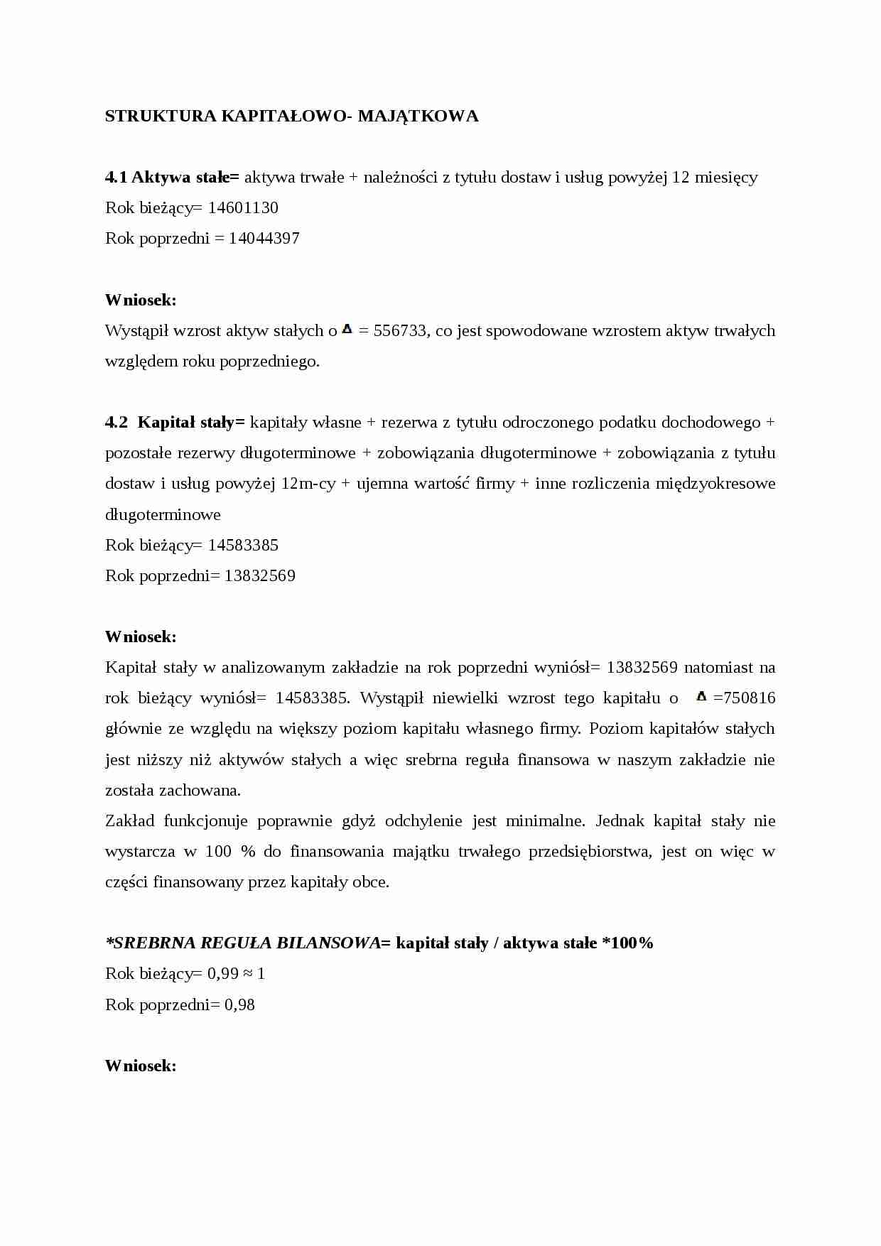 Sprawozdanie finansowe 'SMAK GÓRNO'- struktura kapitałowo-majątkowa - strona 1