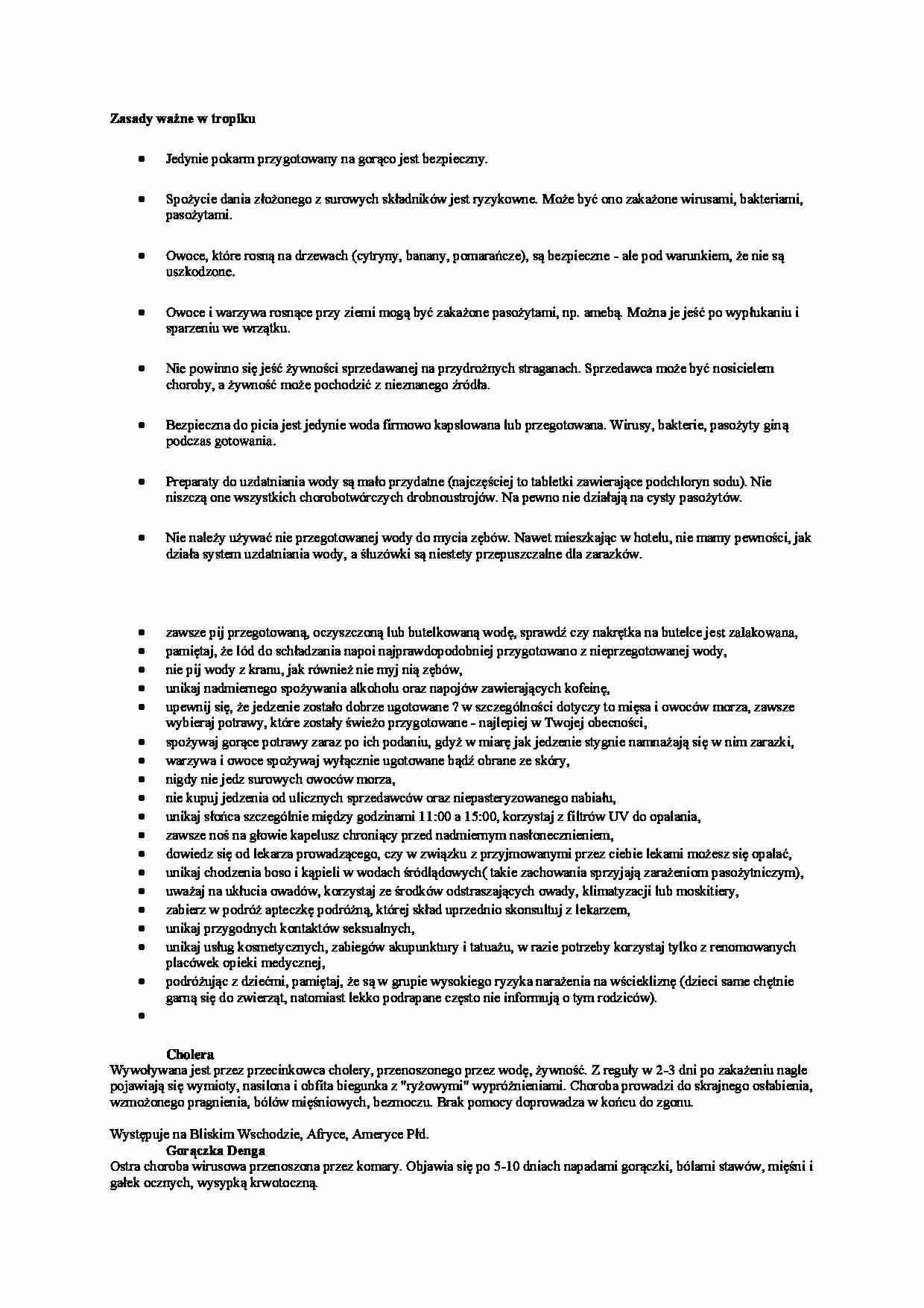 Choroby tropikalne i podróżowanie - strona 1