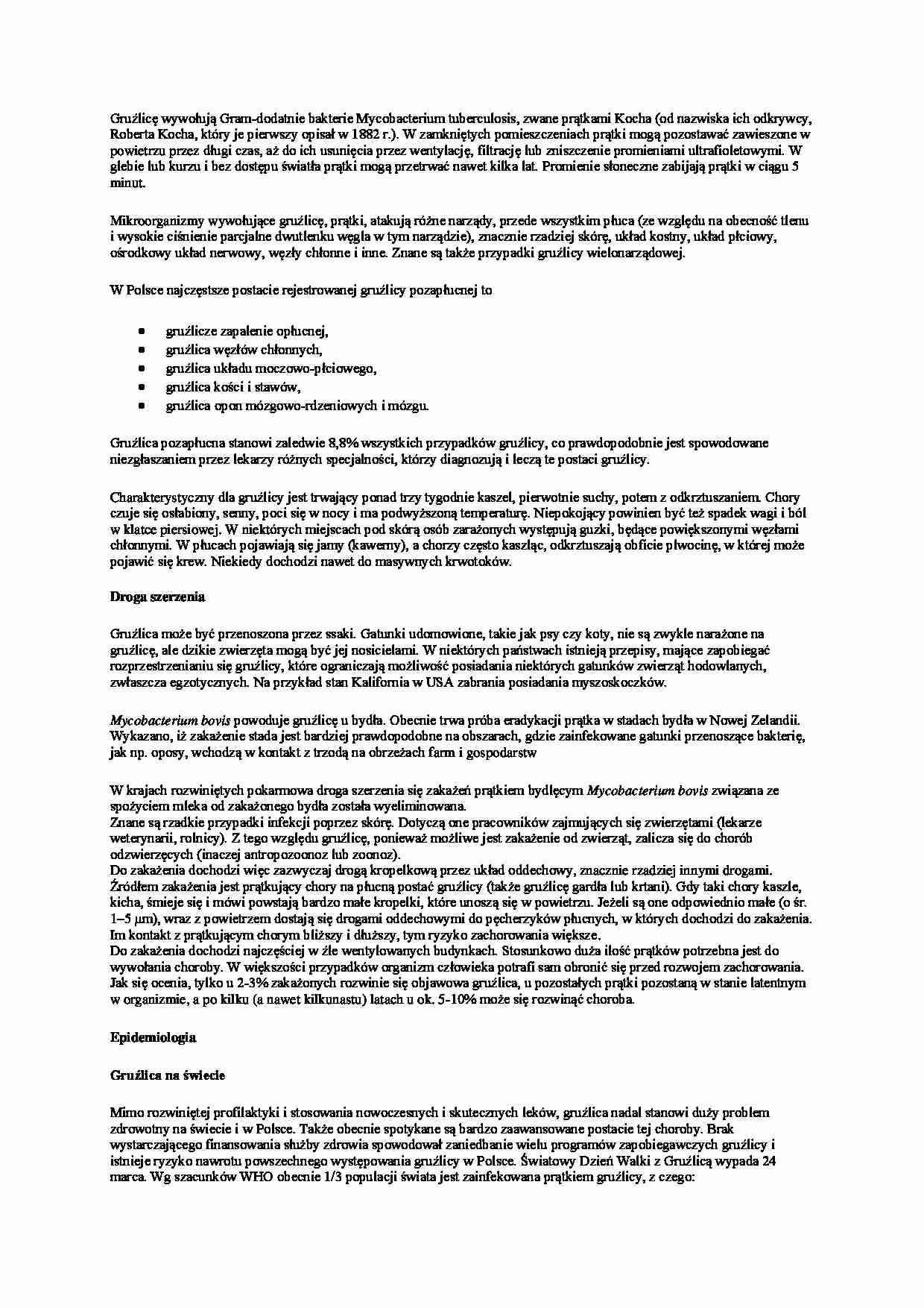 Gruźlica - wykład - strona 1