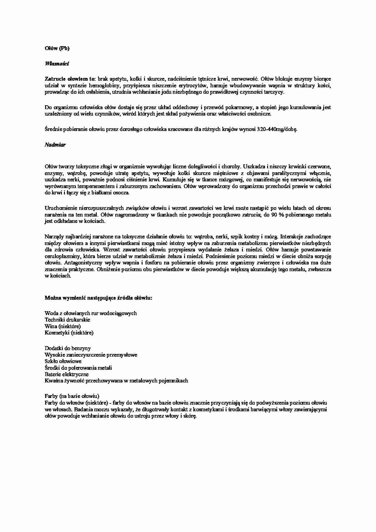 Ołów - wykład - strona 1