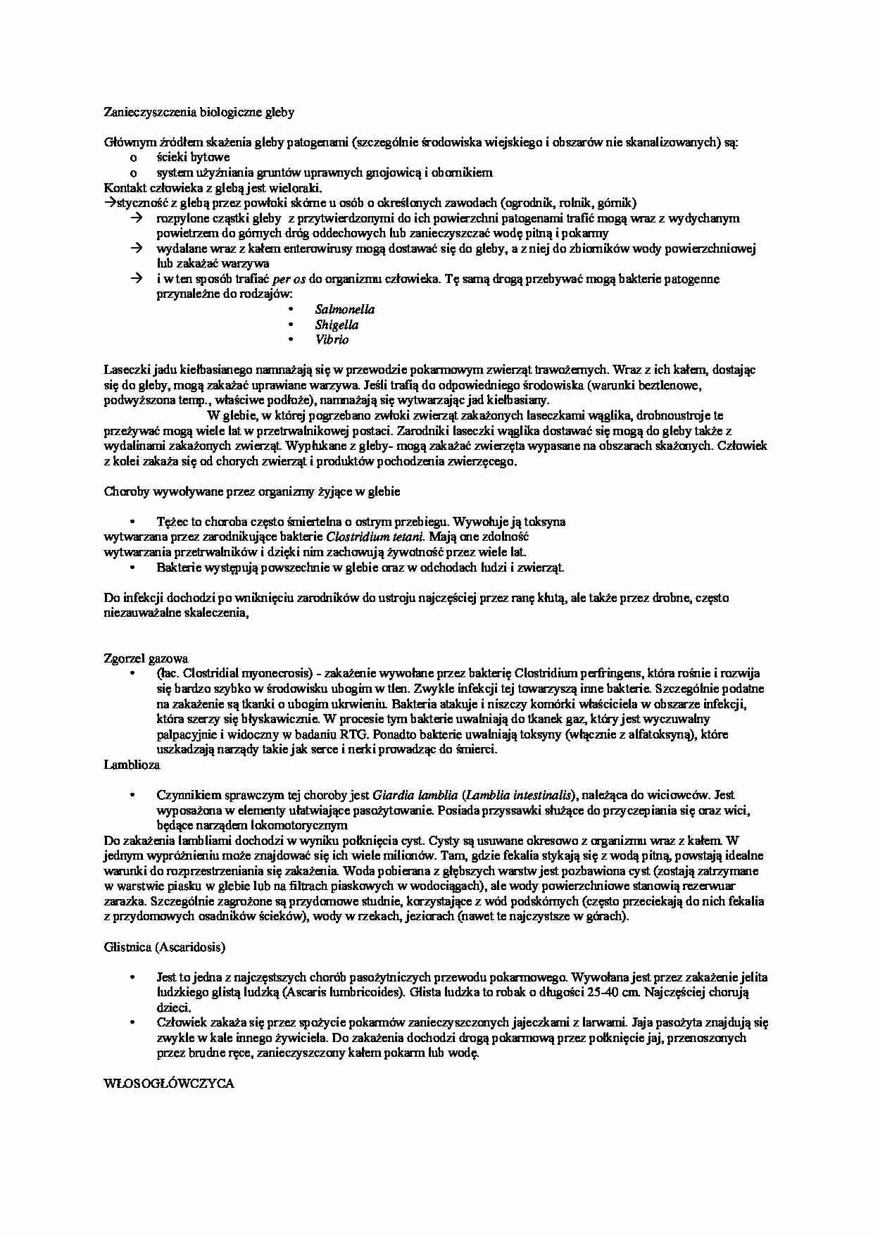 Zanieczyszczenia biologiczne gleby - strona 1
