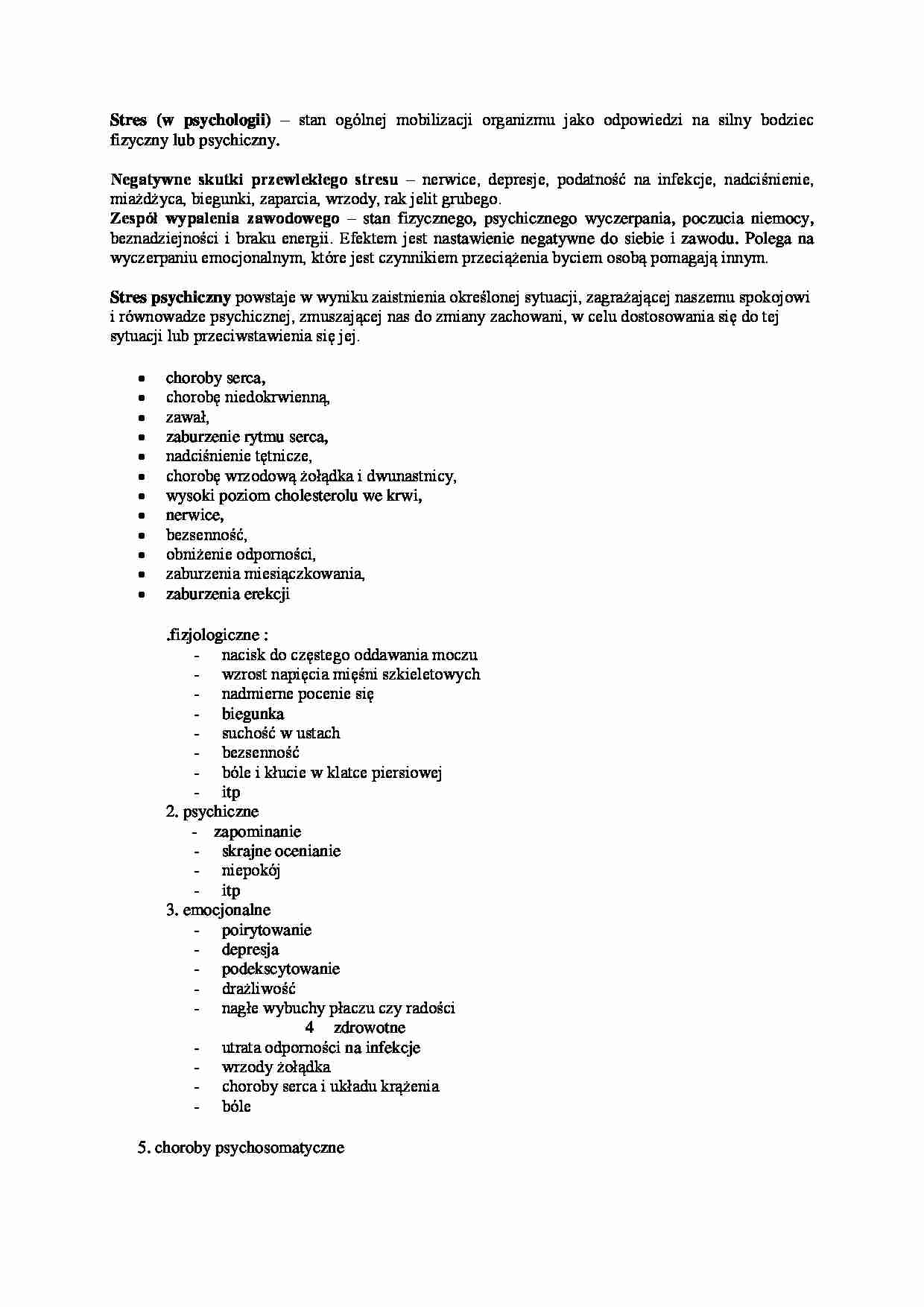 Zdrowie - stres - wykład - strona 1