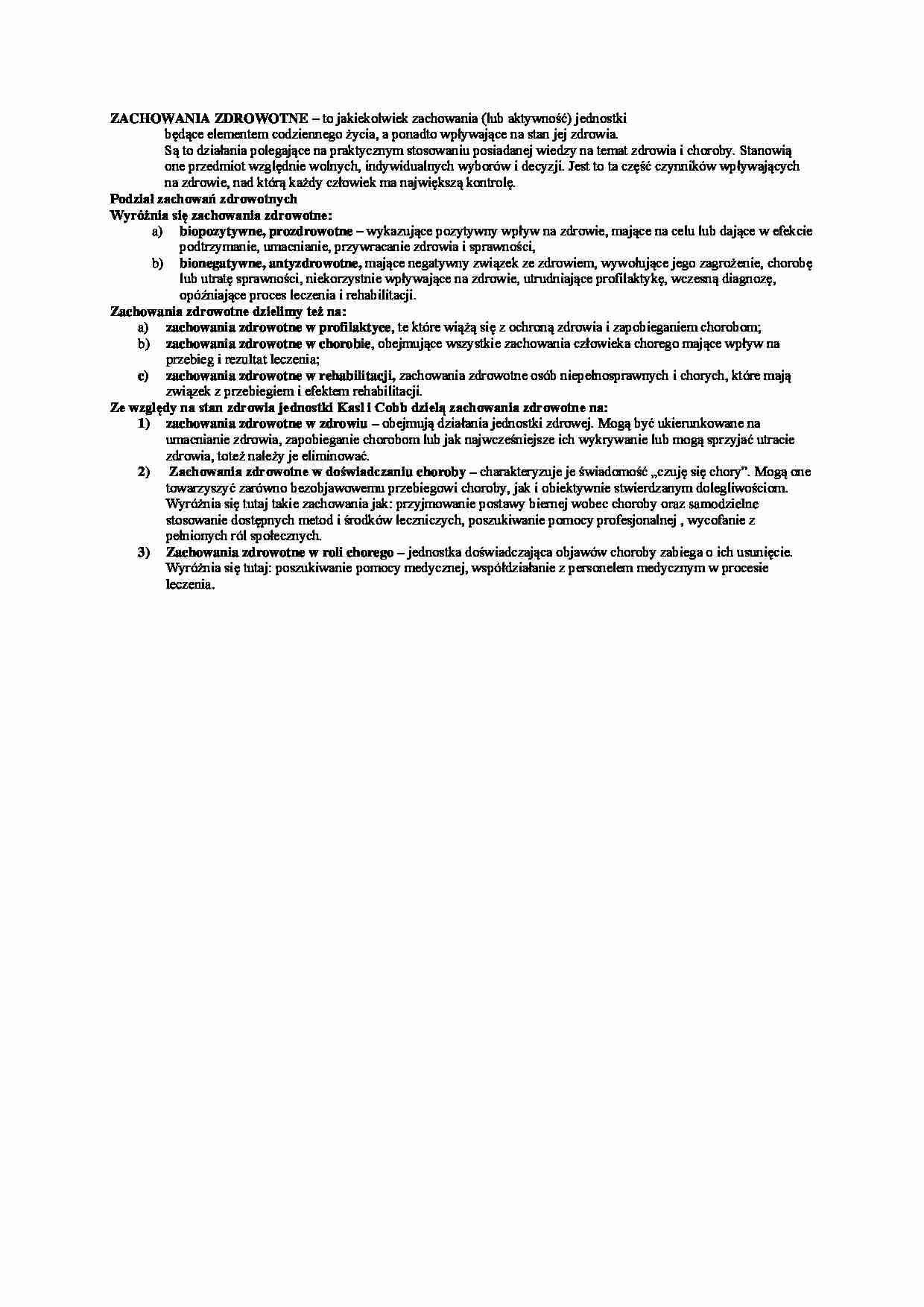 Zachowania zdrowotne - wykład - strona 1