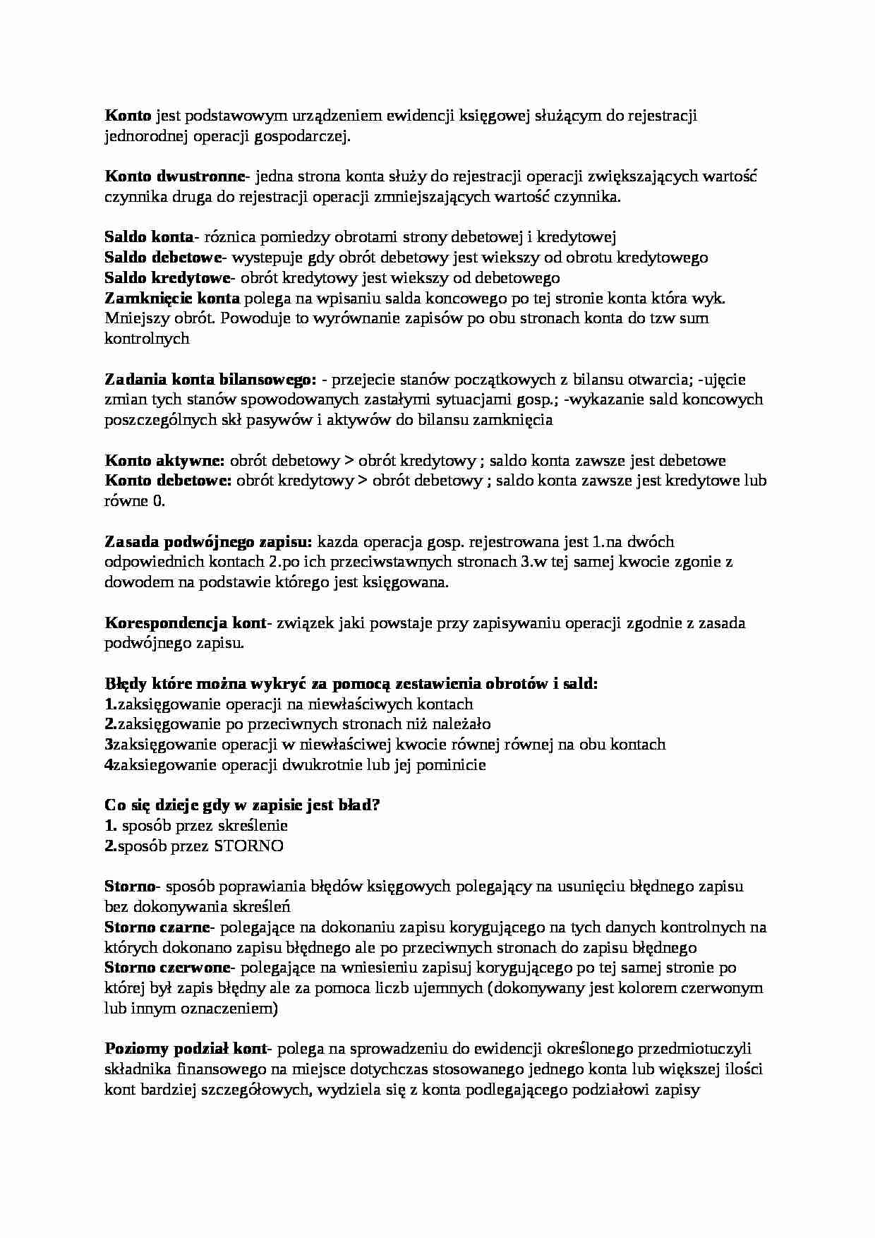 Konta, semestr III - strona 1