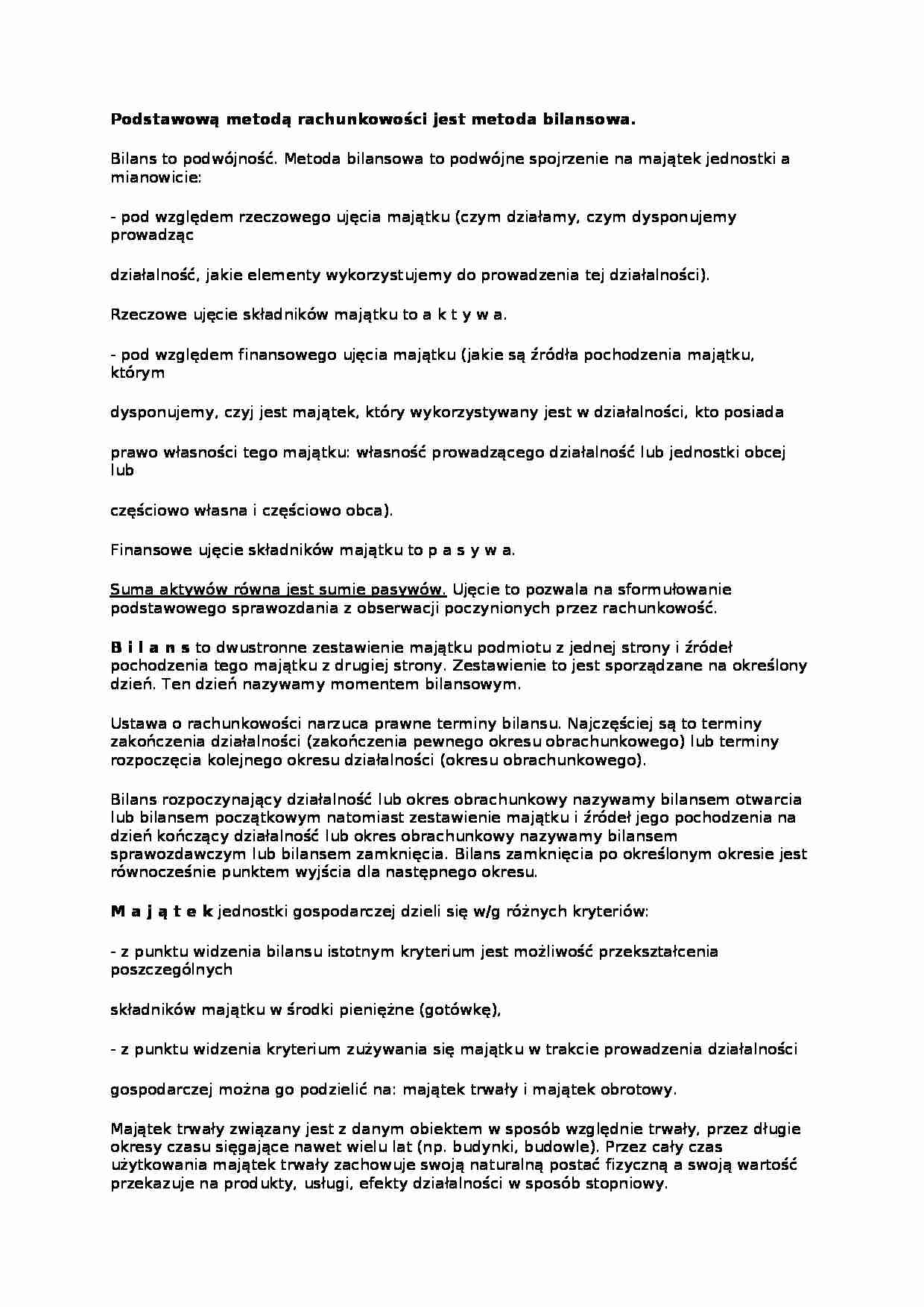 Metoda bilansowa, sem III - strona 1