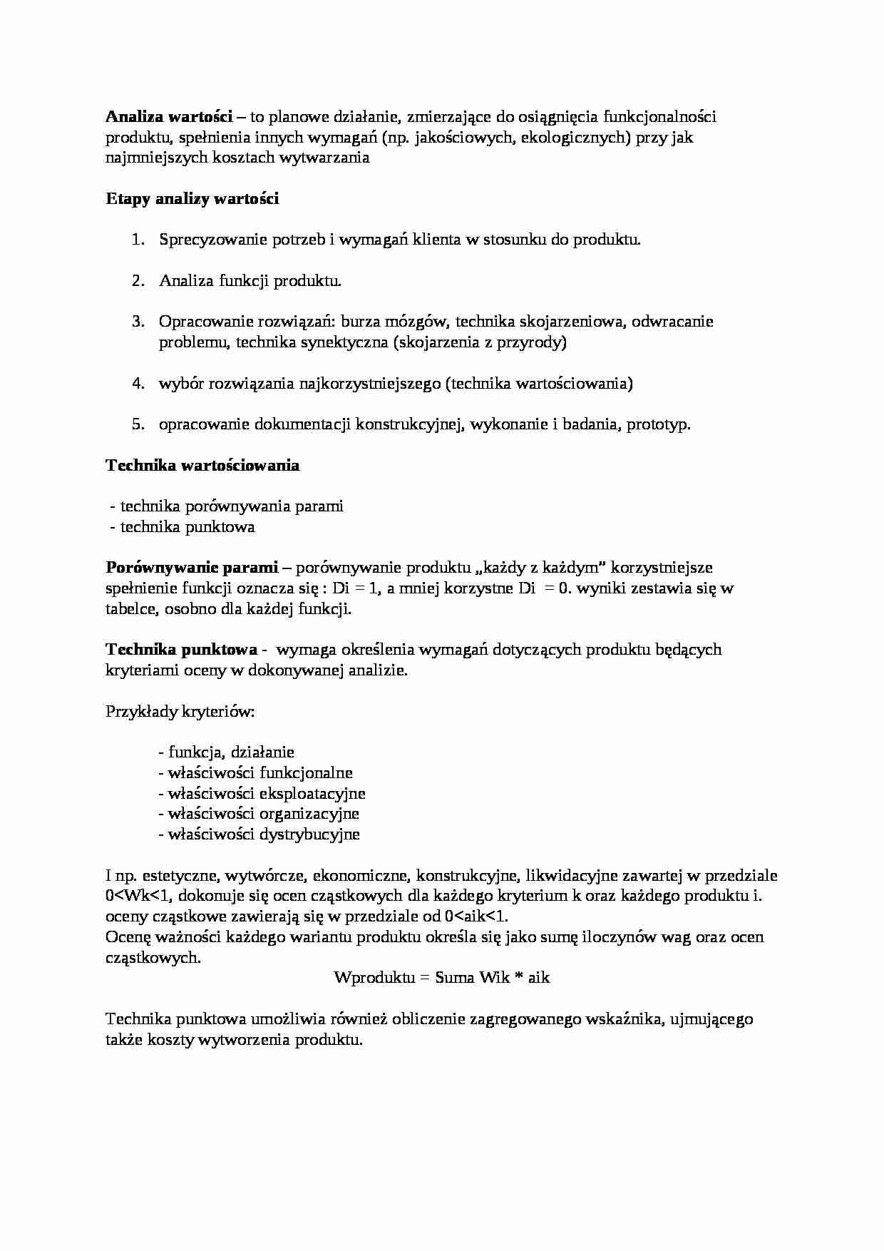 Analiza wartości sem III - strona 1