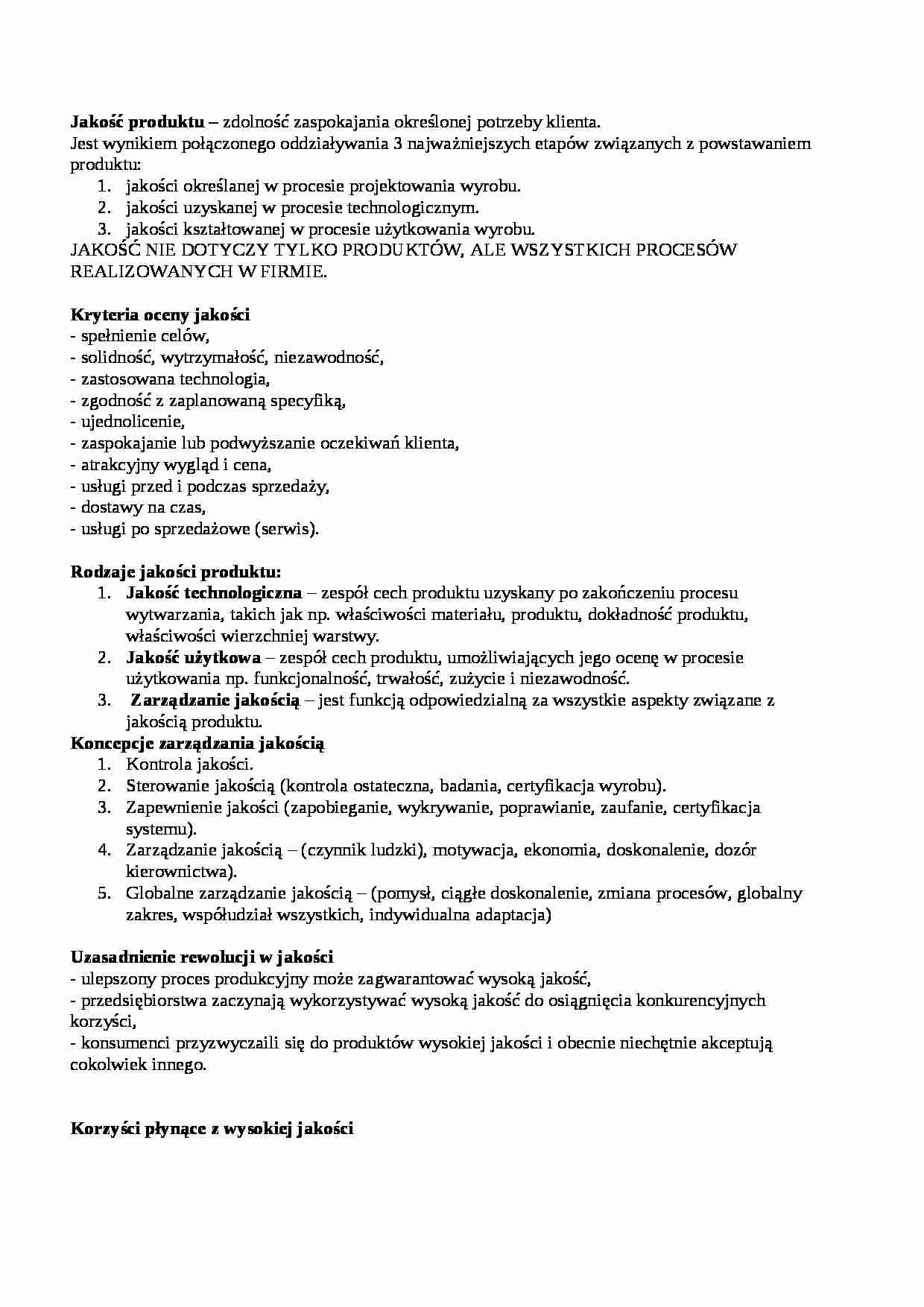 Jakość produktu, sem III - strona 1