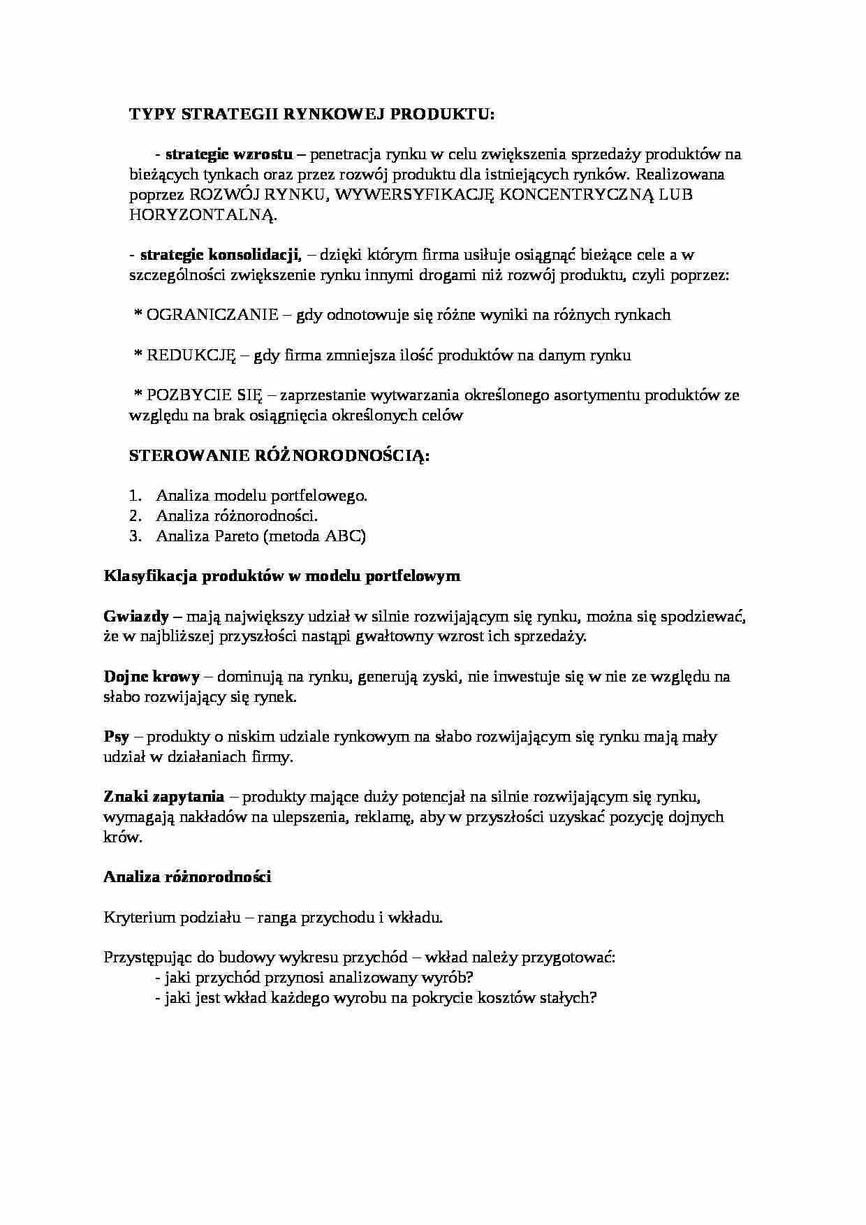 Typy strategii rynkowej produktu sem III - strona 1