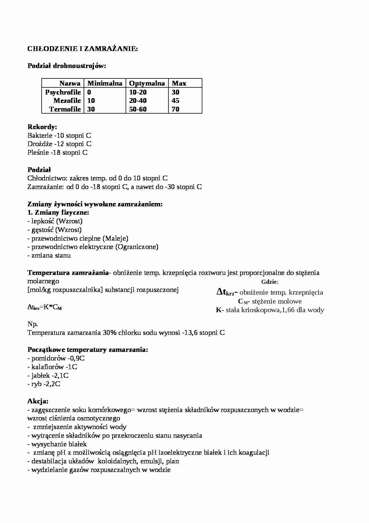 Chłodzenie i zamrażanie, sem IV - strona 1