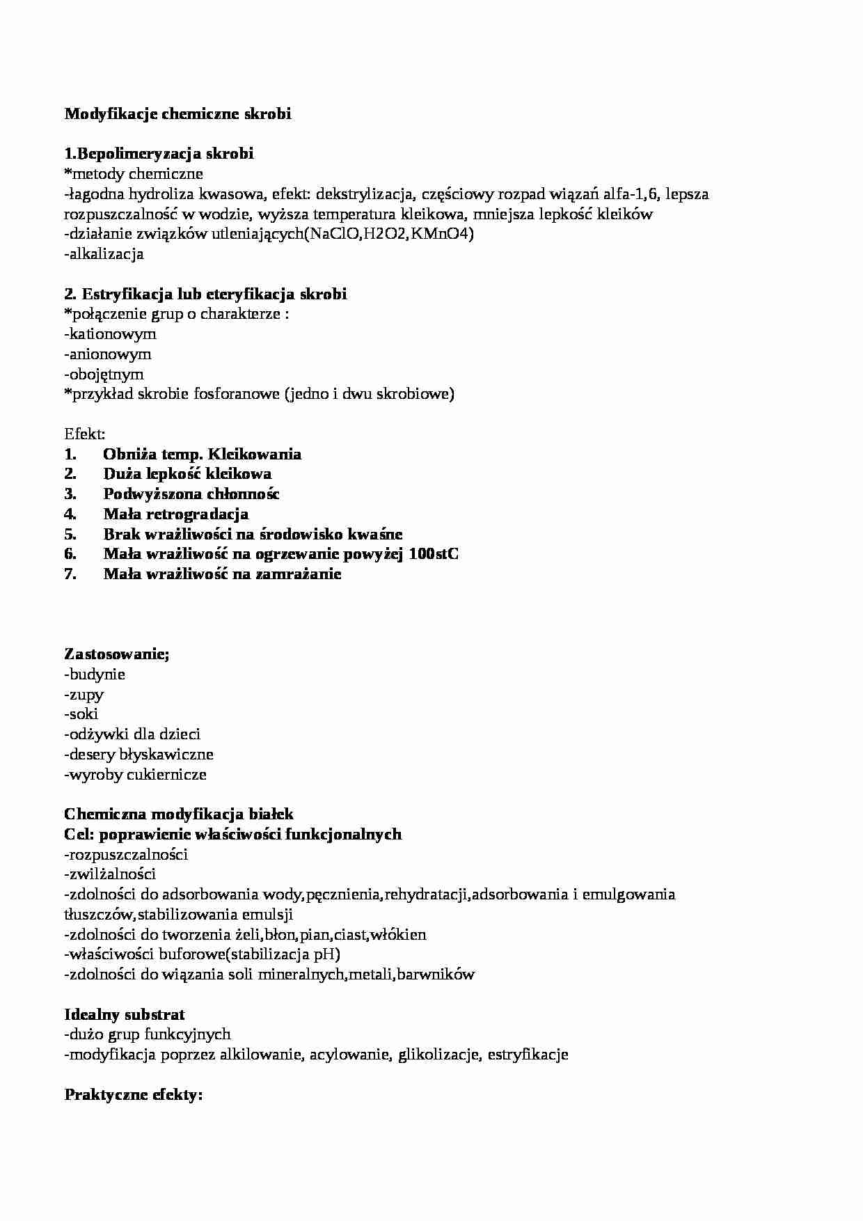 Modyfikacje chemiczne skrobi, sem IV - strona 1