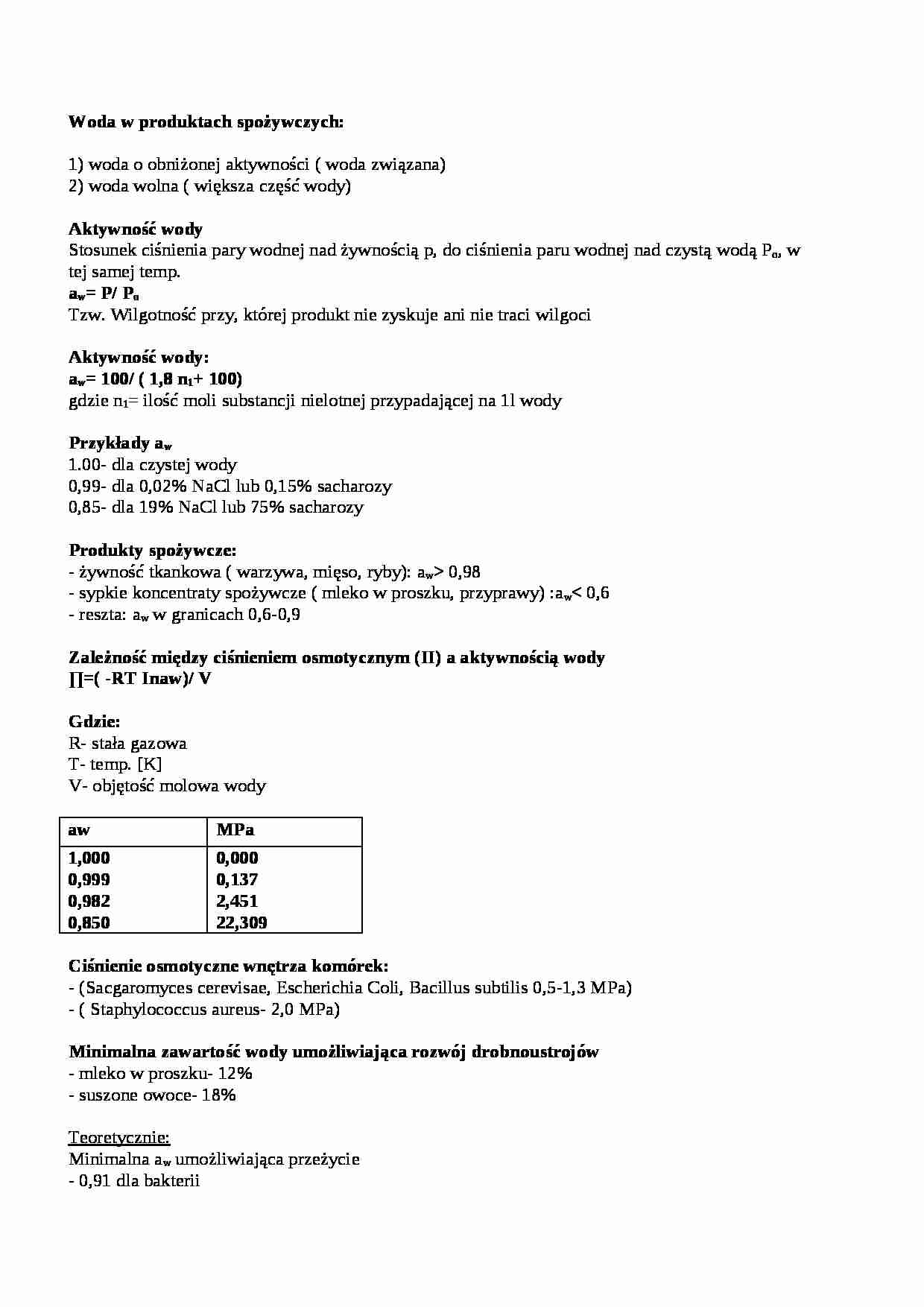 Woda w produktach spożywczych, sem IV - strona 1