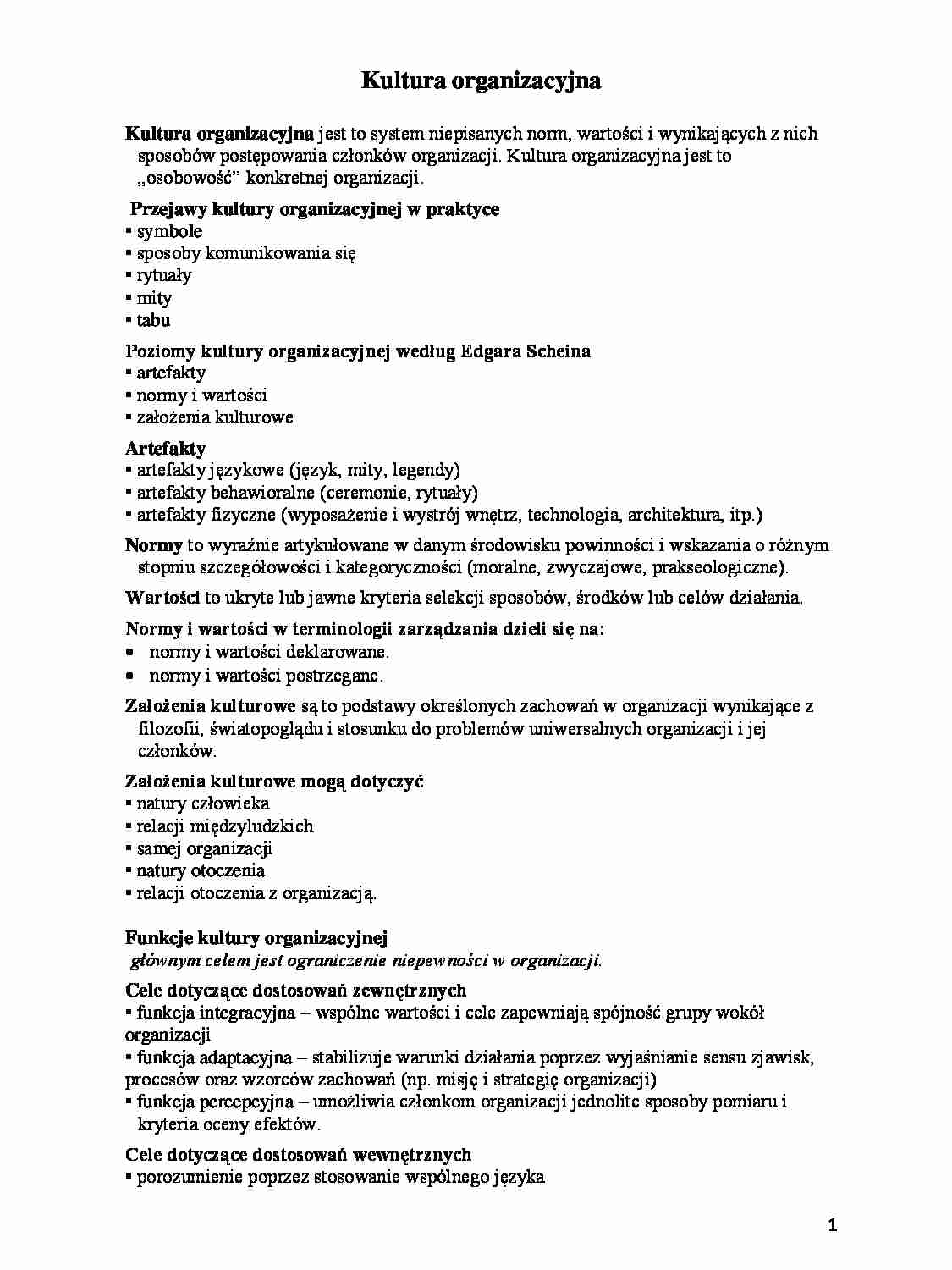 Kultura organizacji, sem III - strona 1