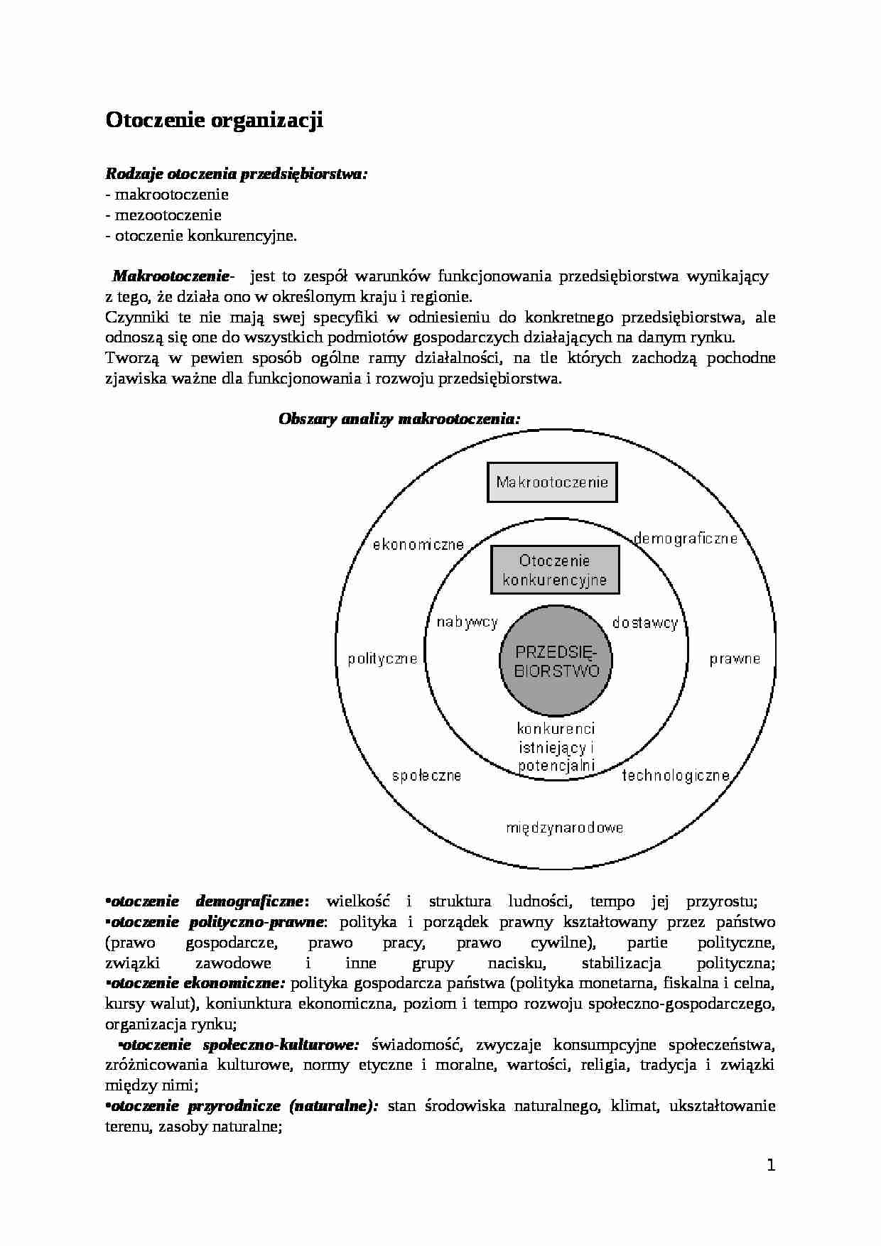 Otoczenie organizacji, sem III - strona 1
