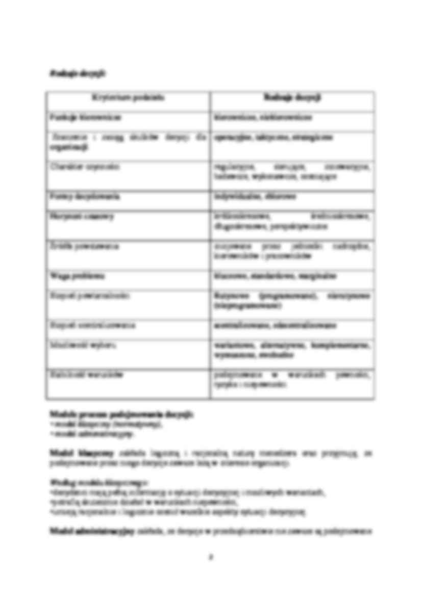 Proces podejmowania decyzji, sem III - strona 2