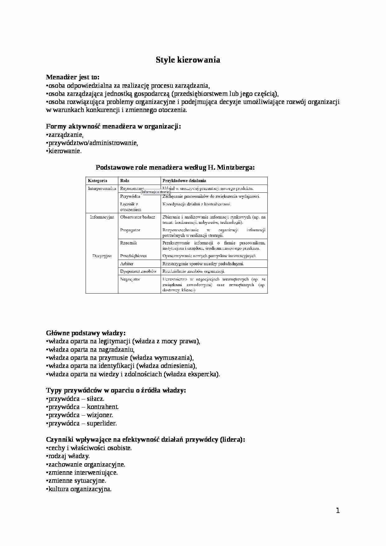 Style kierowania, sem III - strona 1