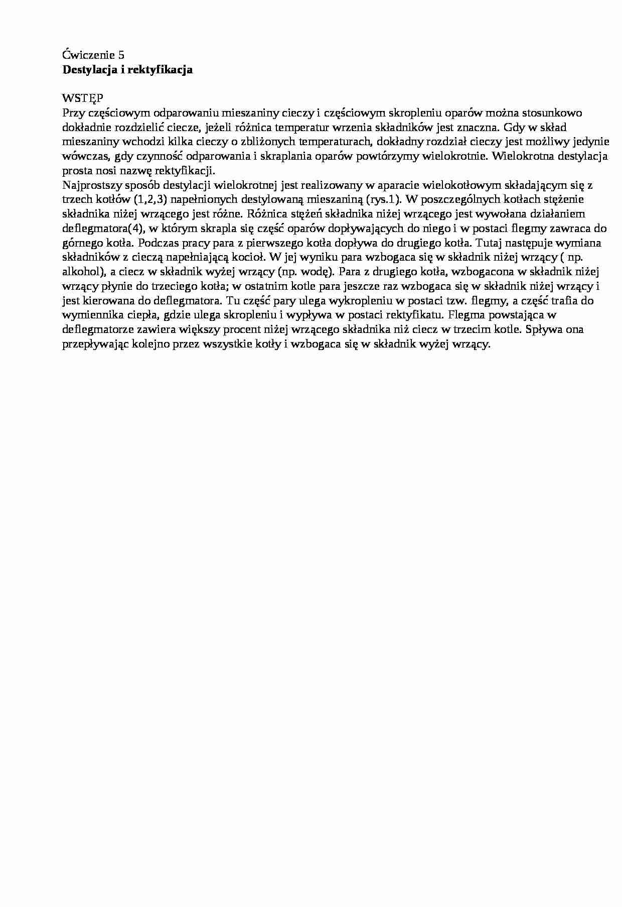 Destylacja i rektyfikacja, sem IV - strona 1