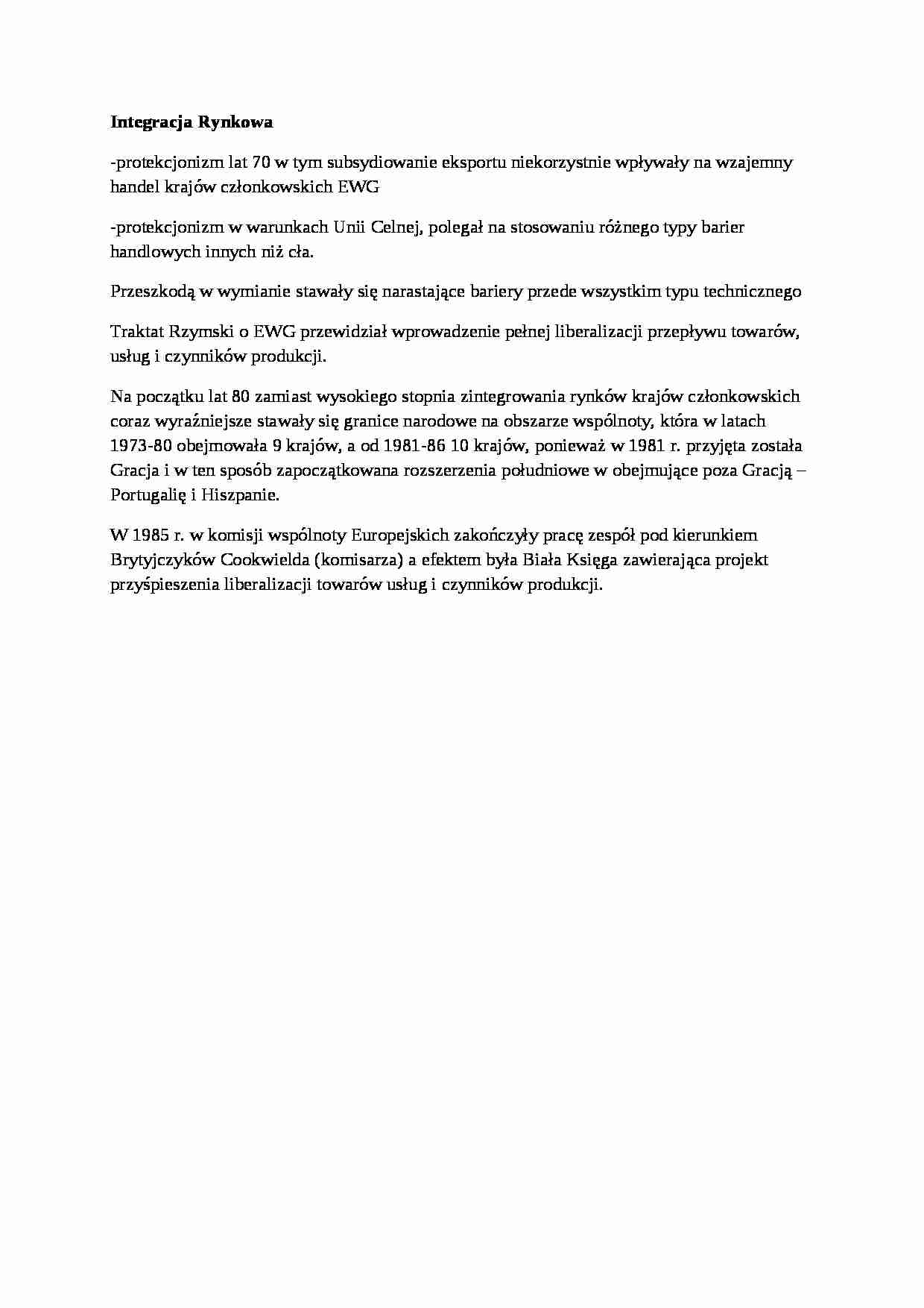 Integracja rynkowa, sem III - strona 1