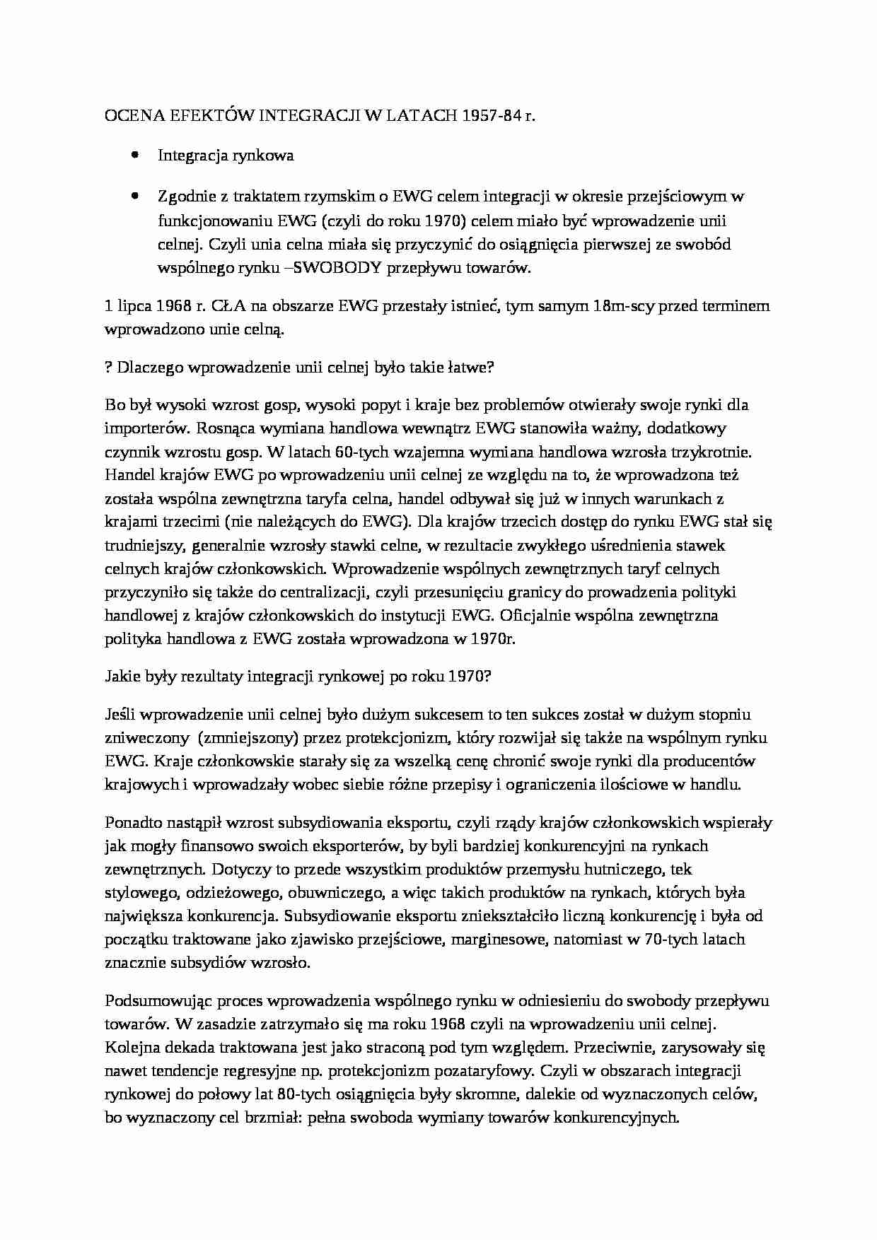 Ocena efektów integracji w latach 1957-84, sem III - strona 1