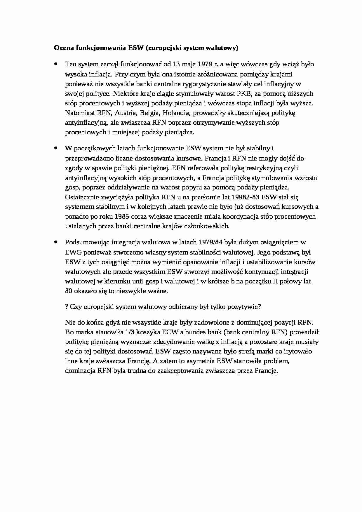 Ocena funkcjonowania ESW, sem III - strona 1