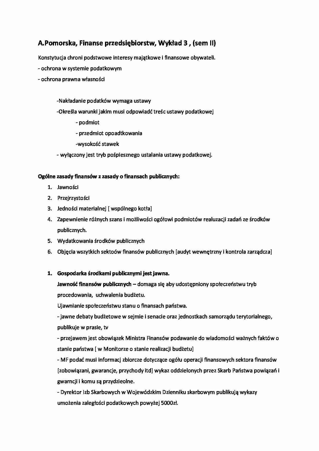 Finanse przedsiębiorstwa - wykład(sem II) - strona 1