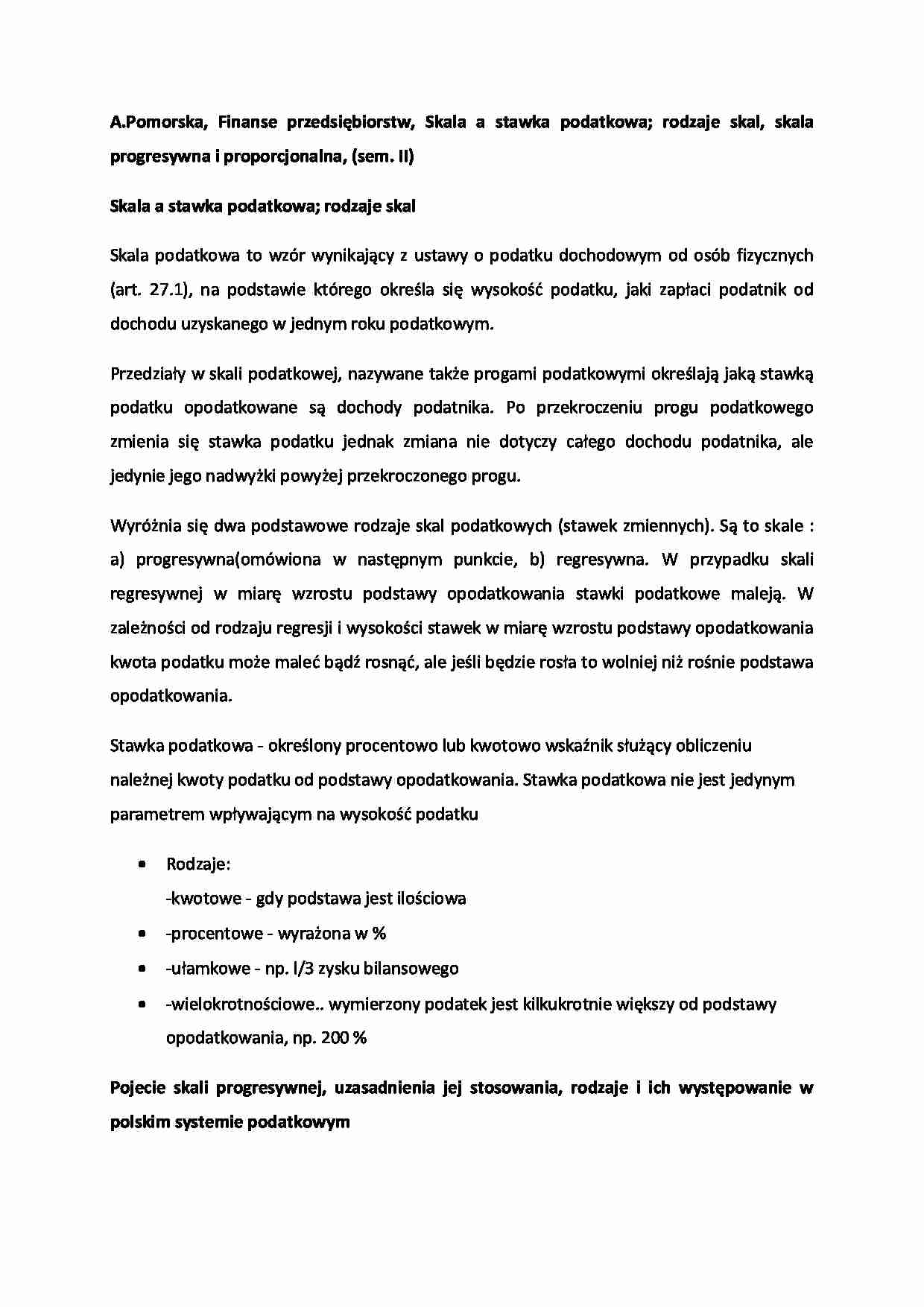 Skala a stawka podatkowa - omówienie (sem. II) - strona 1