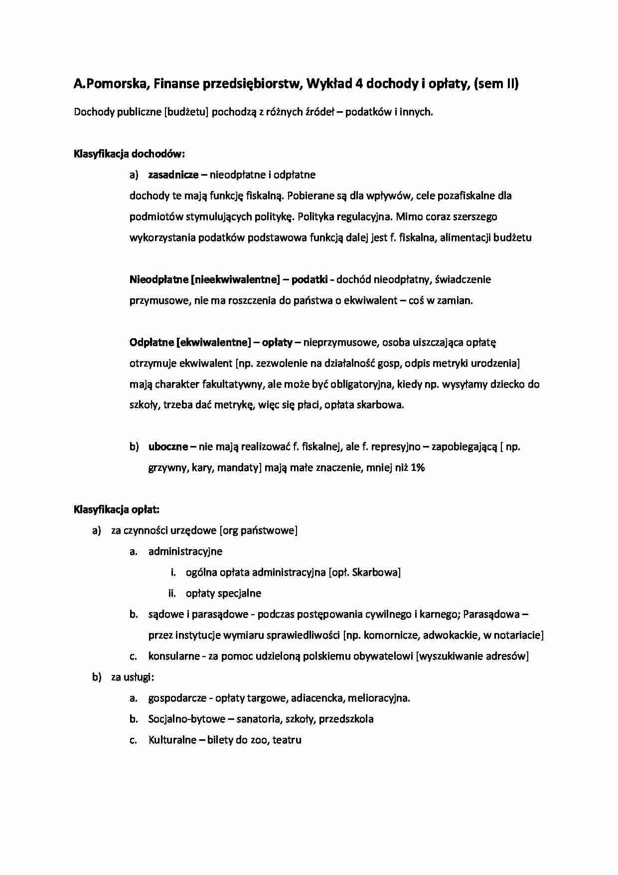 Finanse przedsiębiorstw, Wykład 4 (sem II) - strona 1