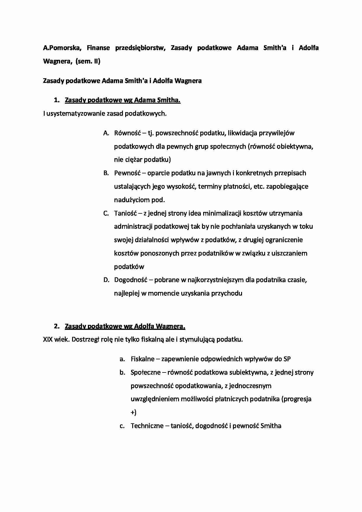 Zasady podatkowe Adama Smith'a (sem. II) - strona 1