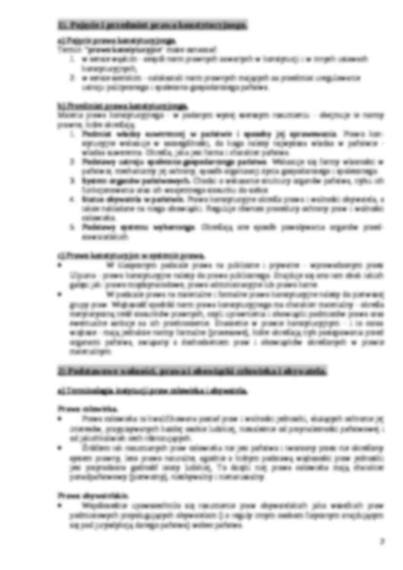Prawo konstytucyjne - omówienie (sem I) - strona 2